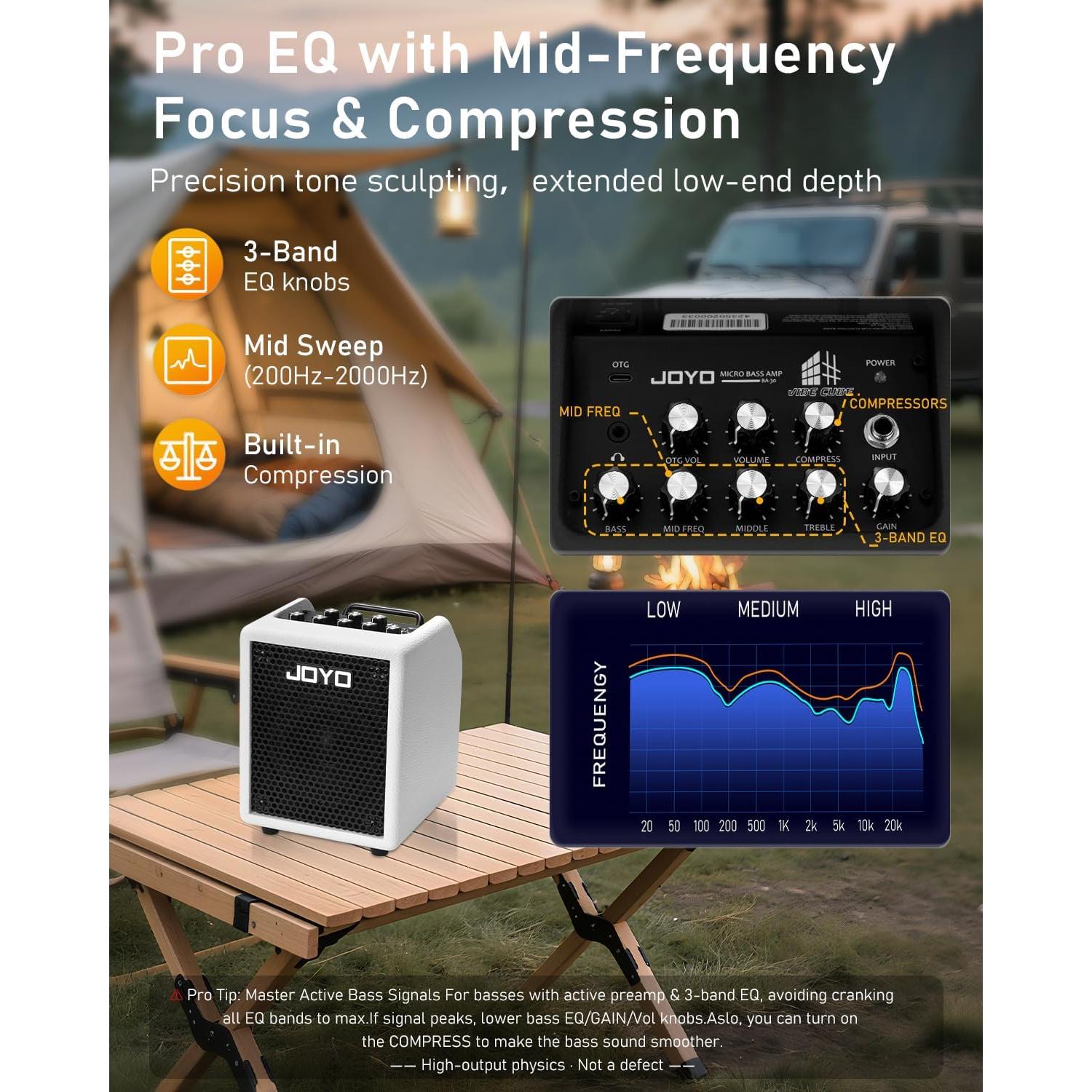 Amplificador de Bajo JOYO BA-30 Vibe Cube 30W Bluetooth 5.1