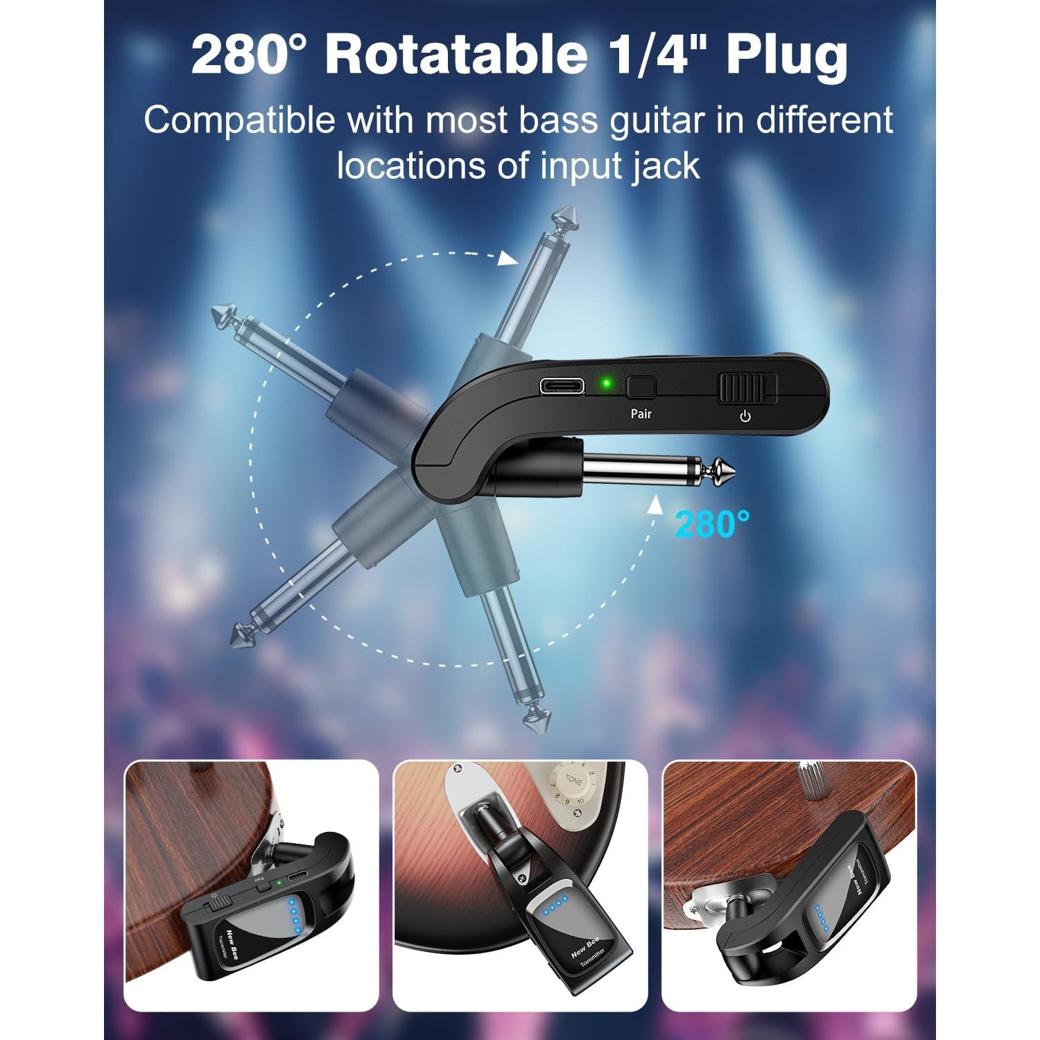 Sistema Inalámbrico de Guitarra 2.4 GHz WJ21 - Recargable