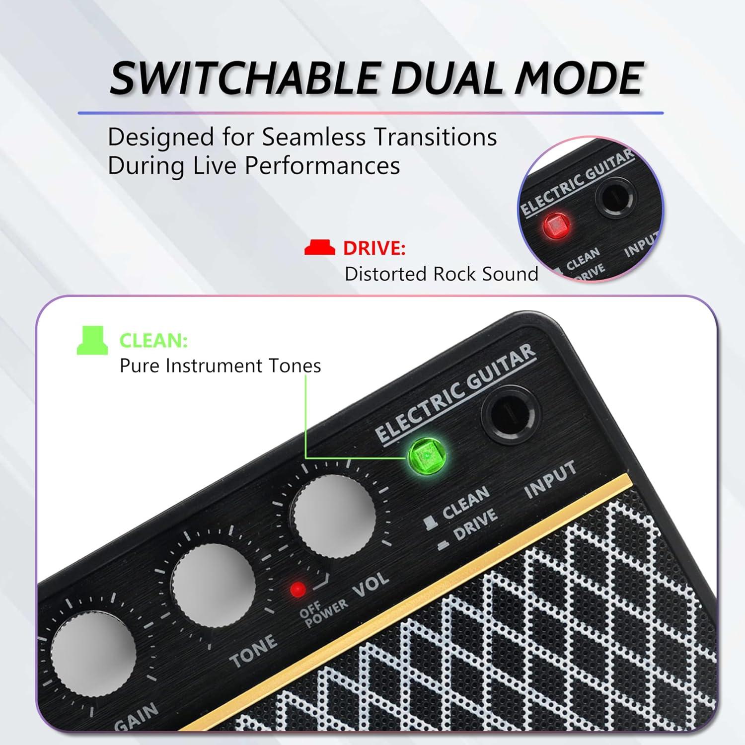 Amplificador de guitarra AZOR ABA-10, 10W recargable USB-C