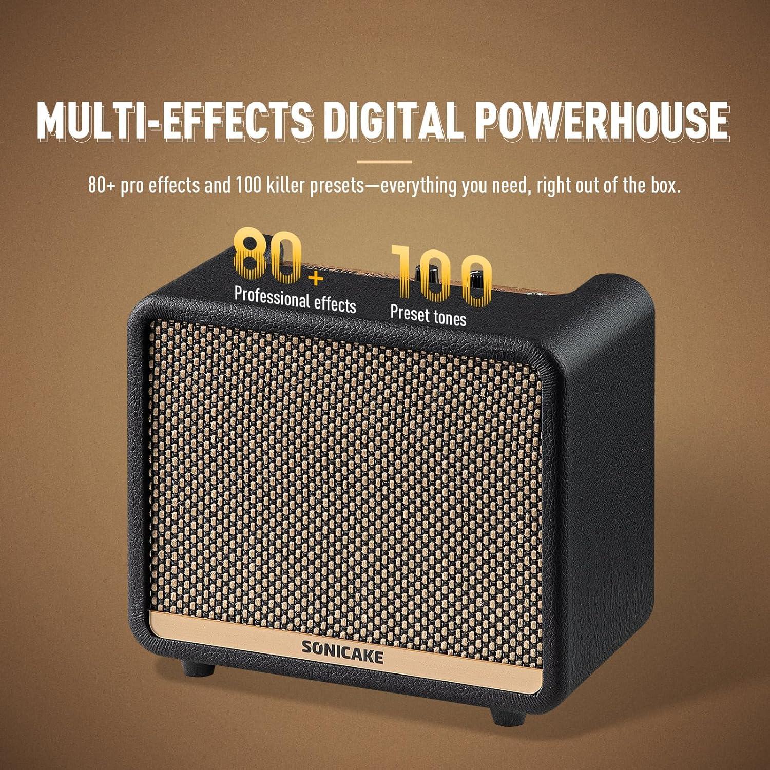 Amplificador de Guitarra SONICAKE QAM-20 10W Bluetooth 80 Efectos