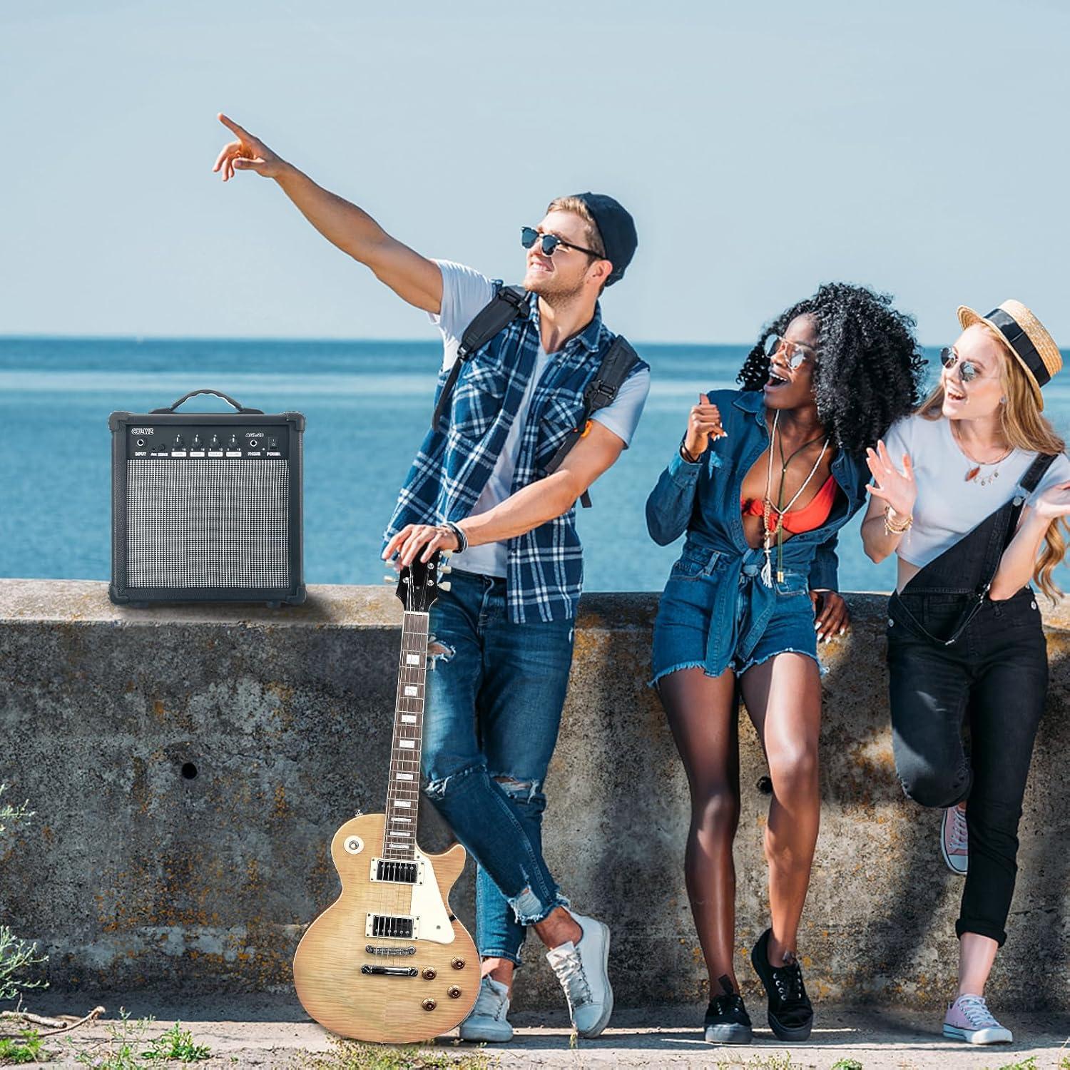 Amplificador de guitarra eléctrica 20W portátil con auriculares - Negro