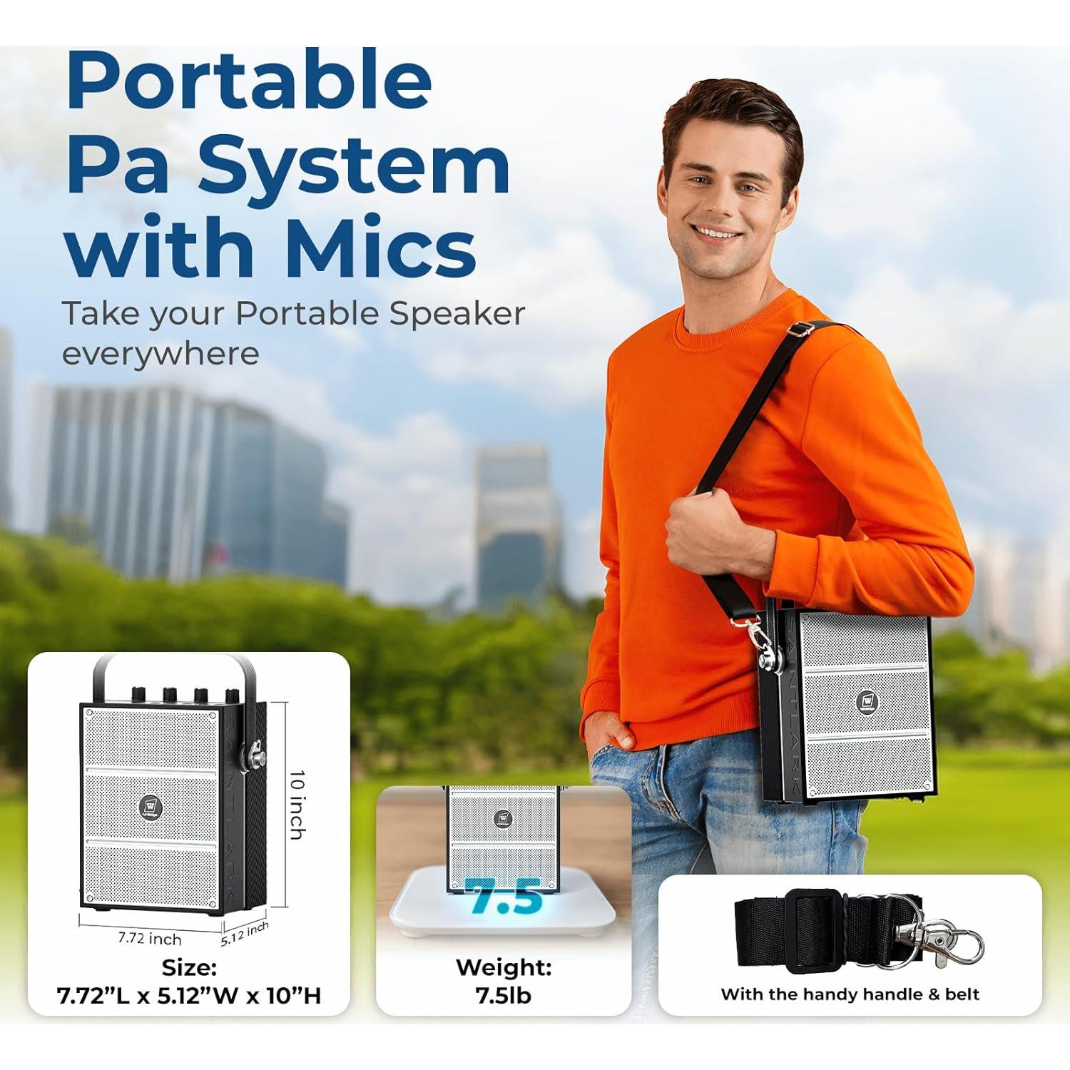 Amplificador de Voz 100W ResponseBridge S99 con 2 Micrófonos Inalámbricos