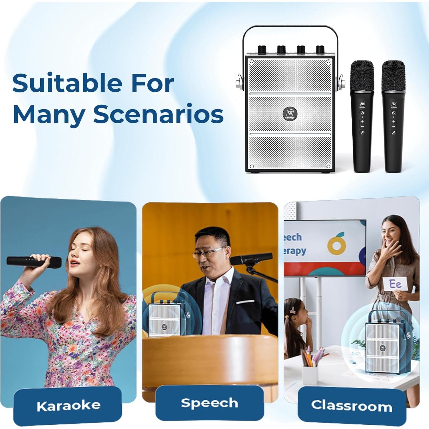 Amplificador de Voz 100W ResponseBridge S99 con 2 Micrófonos Inalámbricos