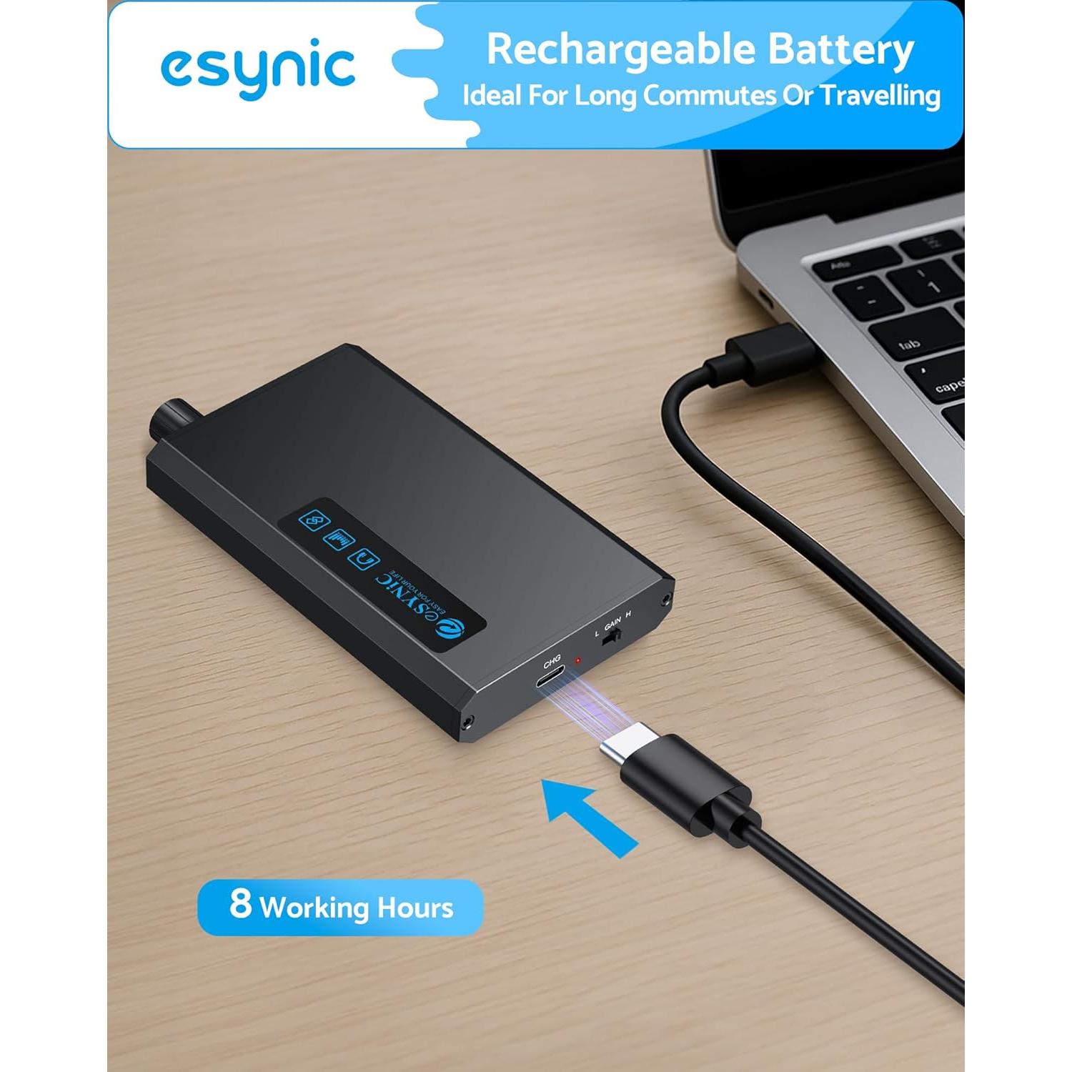 Amplificador de Auriculares eSynic Bluetooth 5.1 1500mAh HiFi