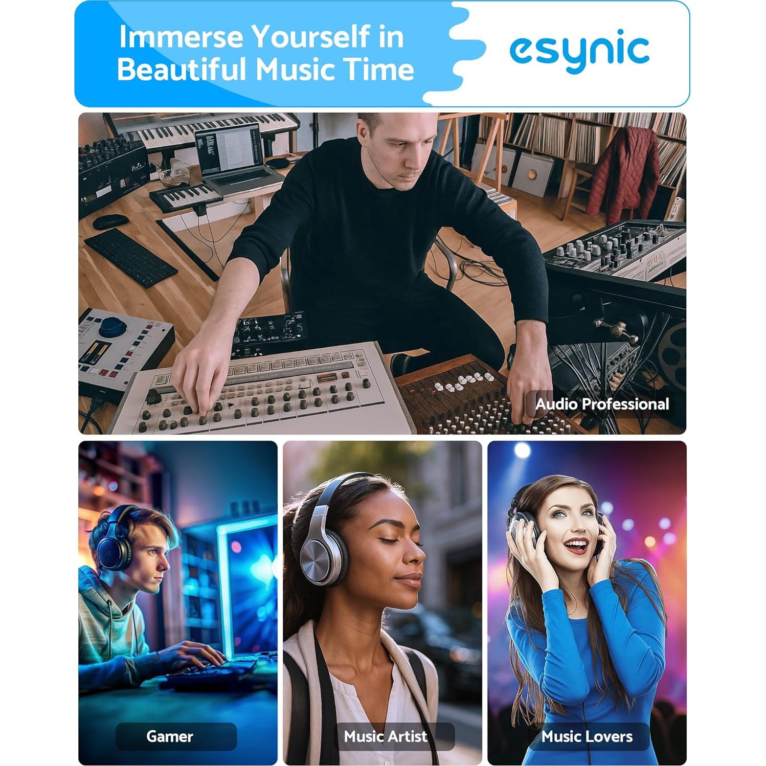 Amplificador de Auriculares eSynic Bluetooth 5.1 1500mAh HiFi