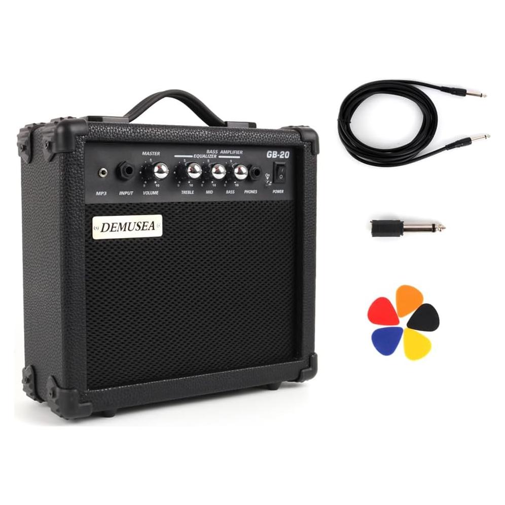 Amplificador Portátil de Guitarra y Bajo 20W GA-003 Negro