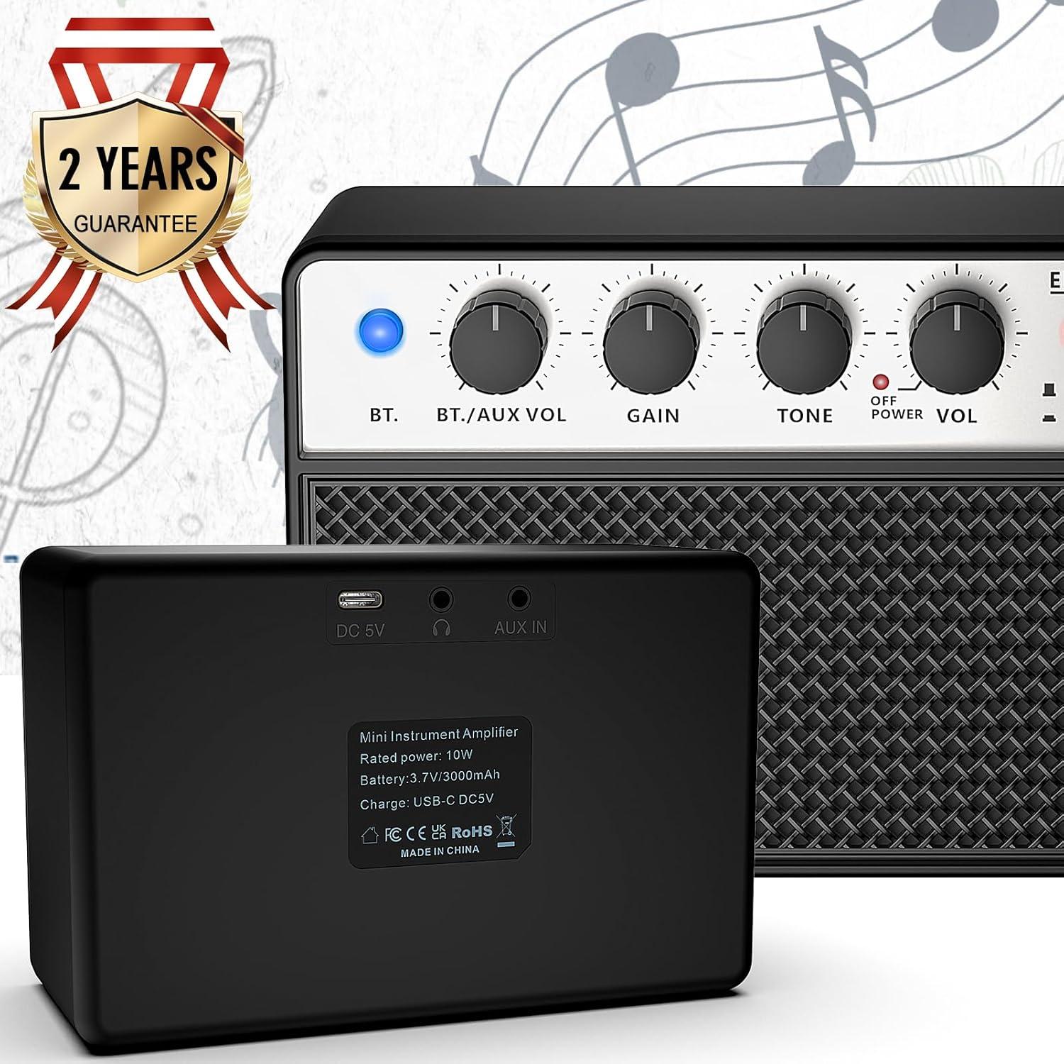 Amplificador de Guitarra Eléctrica Portátil AKLOT 10W Negro