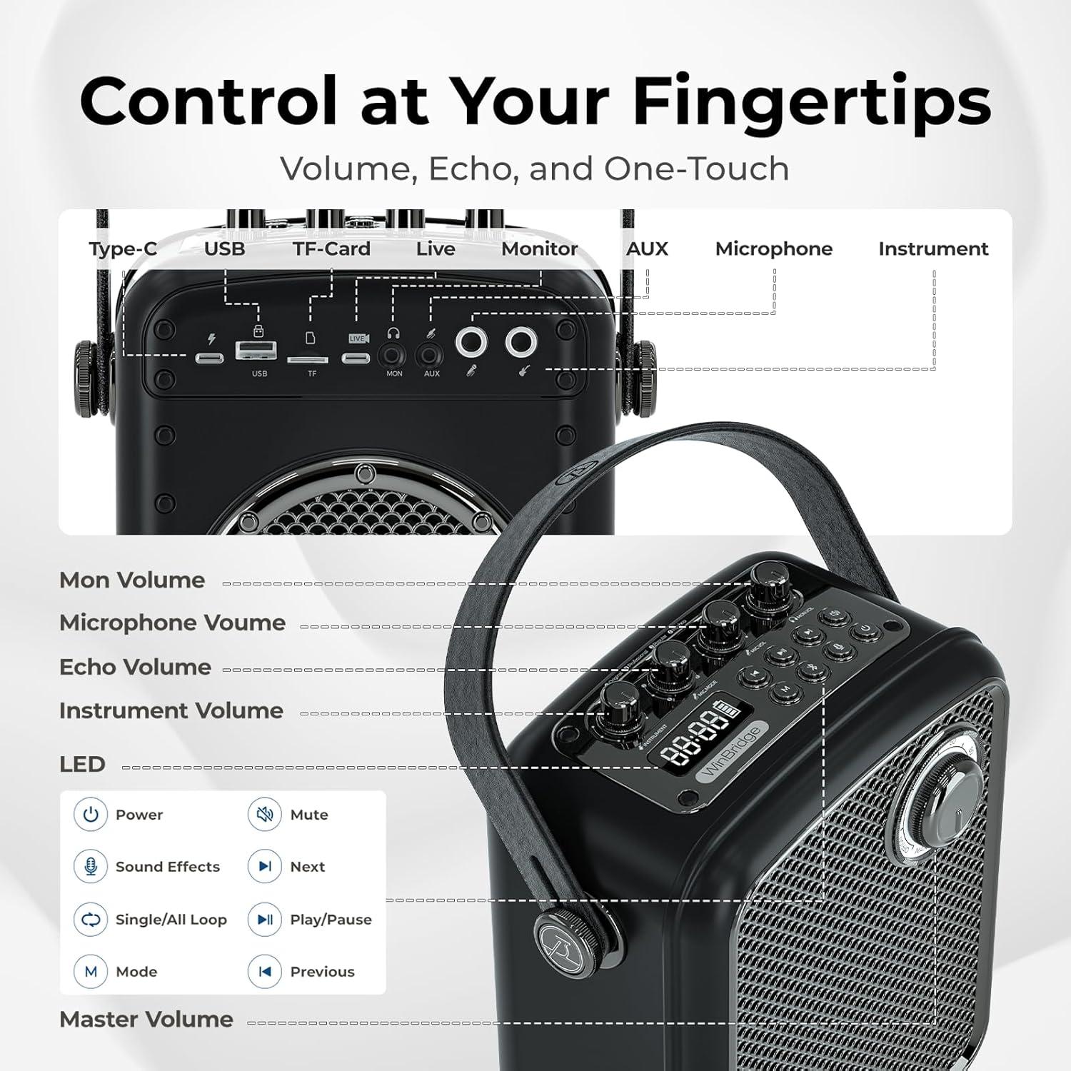 Sistema PA Portátil HaoWorks S100 con Micrófono Inalámbrico 70W