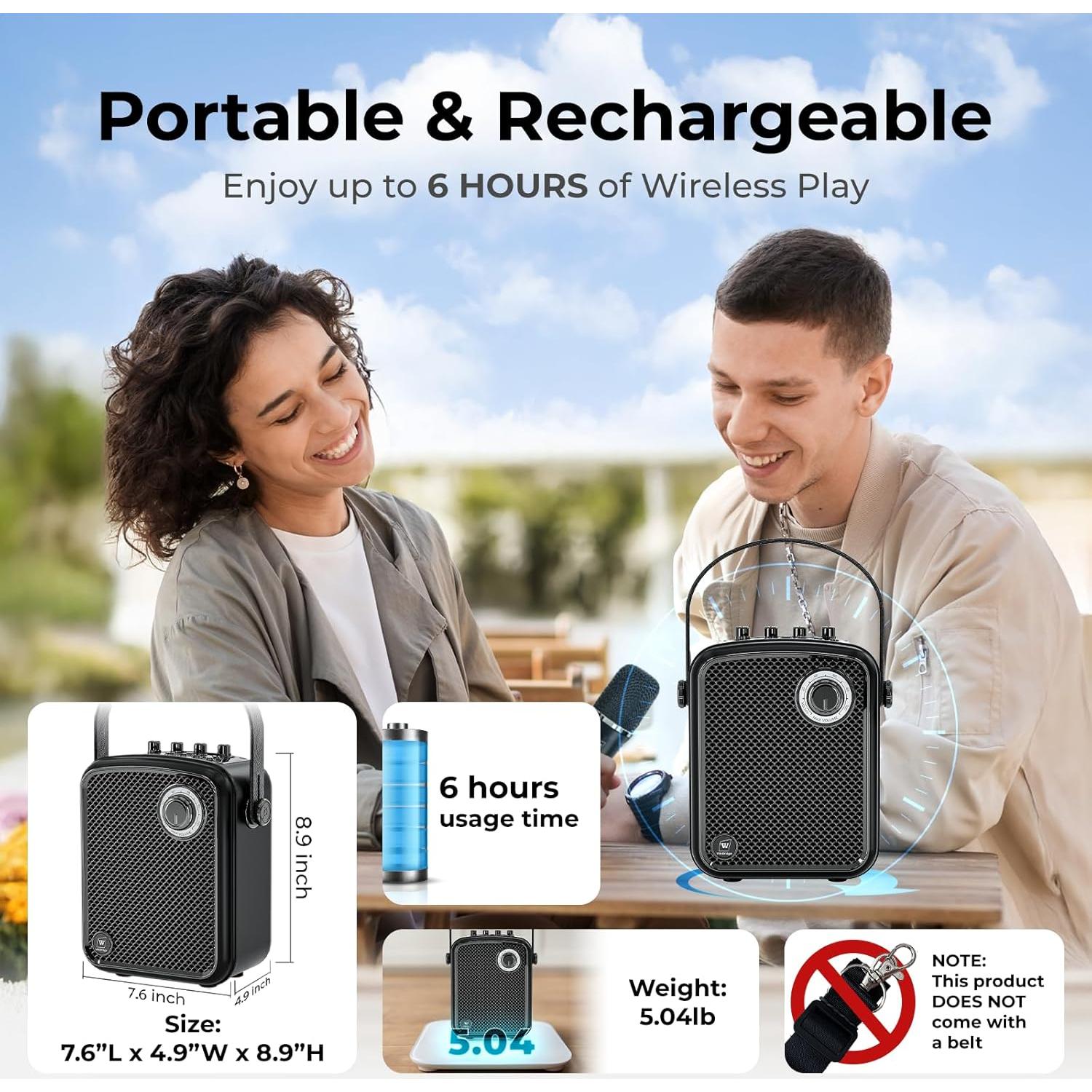 Sistema PA Portátil HaoWorks S100 con Micrófono Inalámbrico 70W