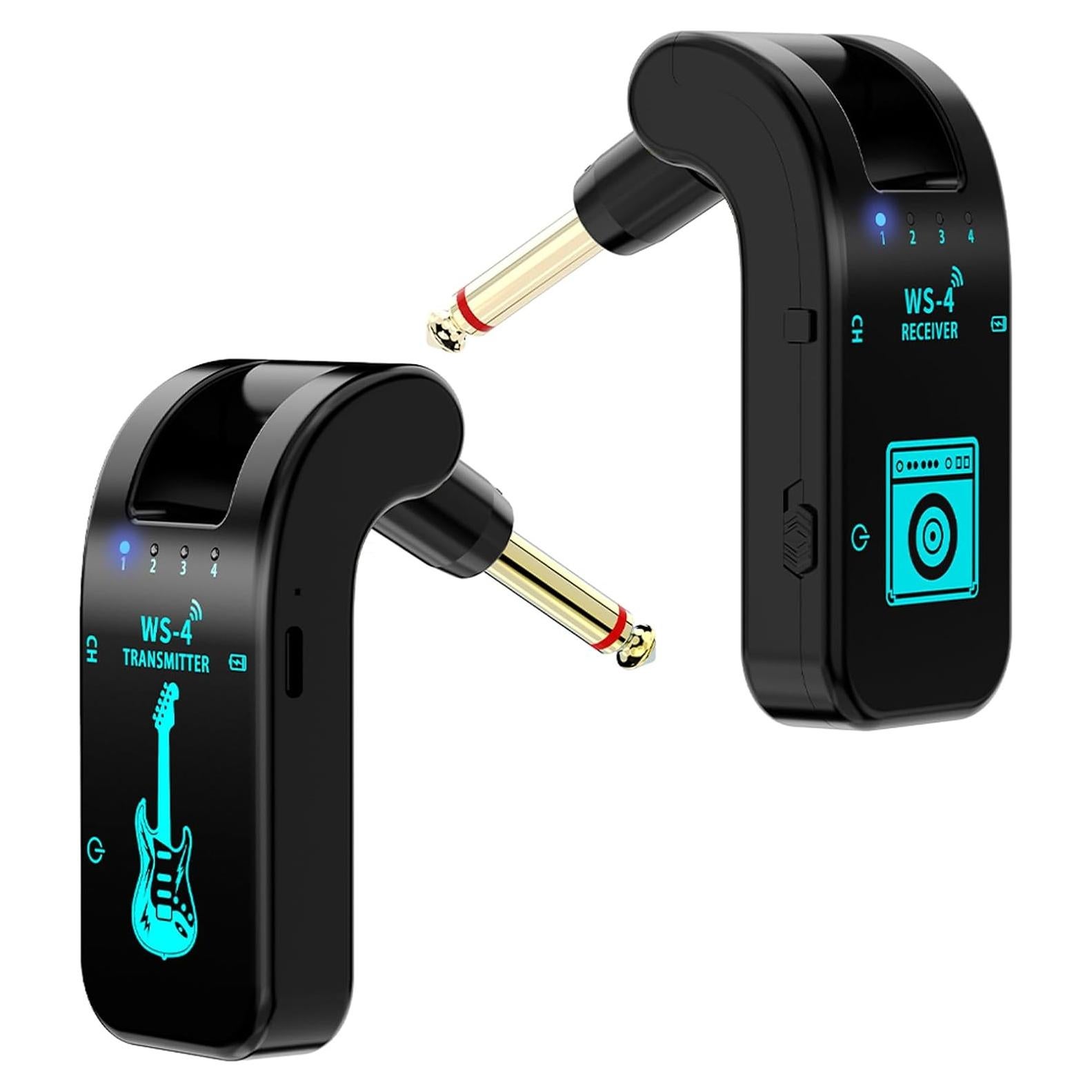 Sistema Inalámbrico de Guitarra 2.4GHz Recargable Negro