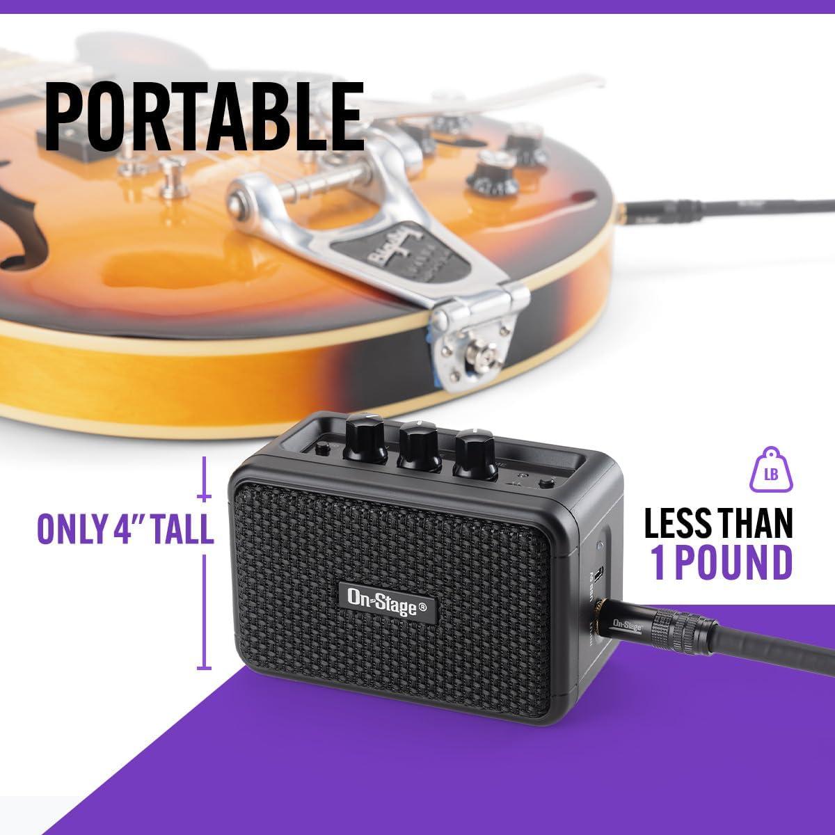 Amplificador de guitarra portátil On-Stage 25W Bluetooth USB C