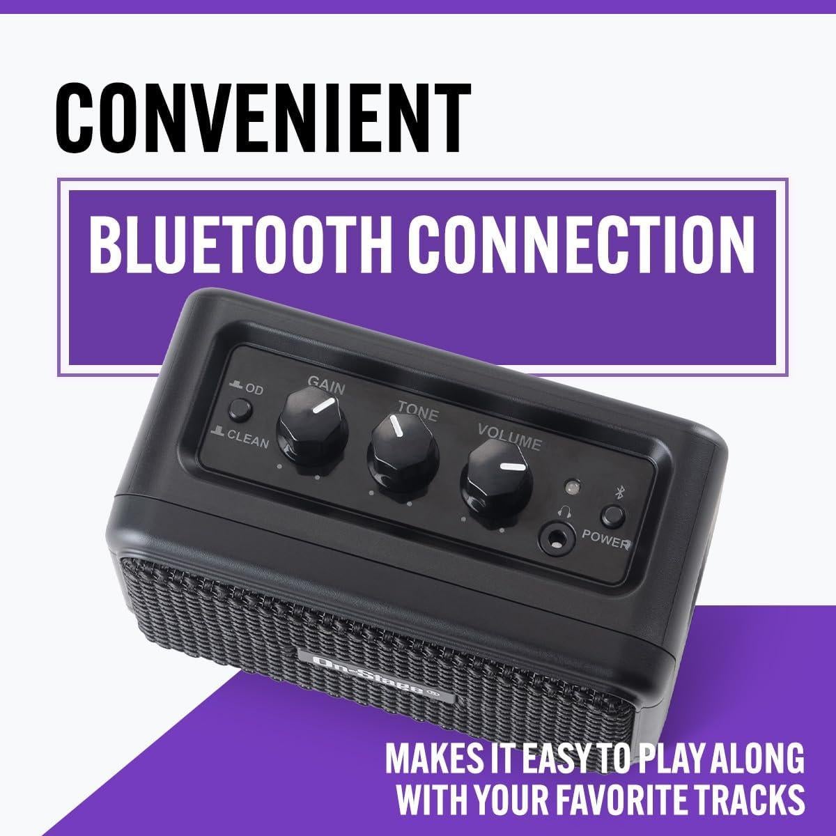 Amplificador de guitarra portátil On-Stage 25W Bluetooth USB C