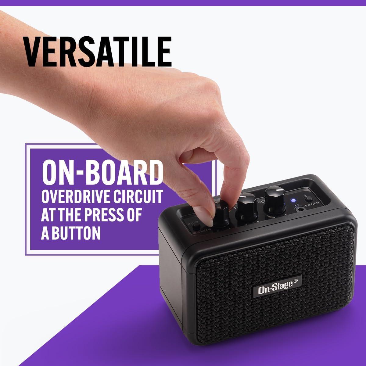 Amplificador de guitarra portátil On-Stage 25W Bluetooth USB C