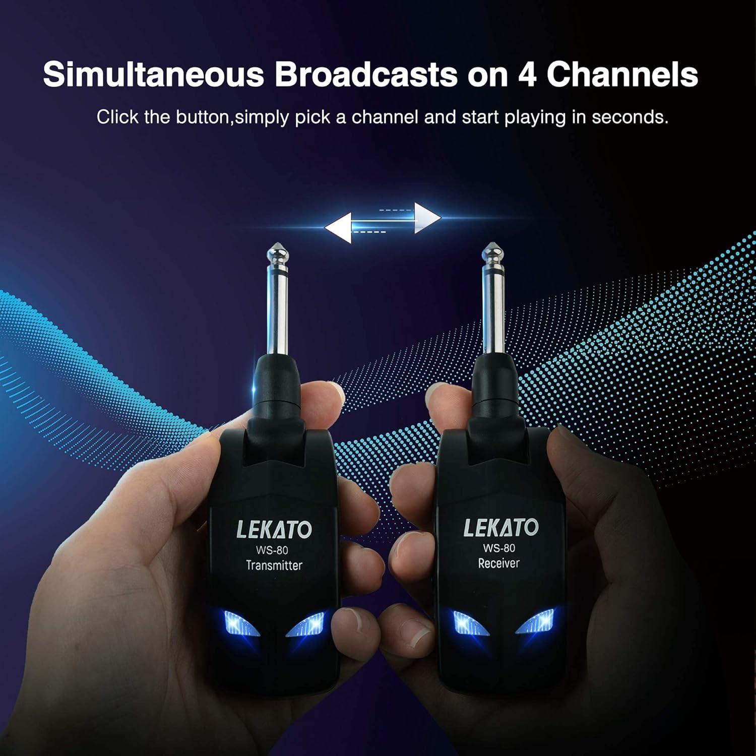 Sistema Inalámbrico de Guitarra LEKATO JW-03 2.4GHz Recargable