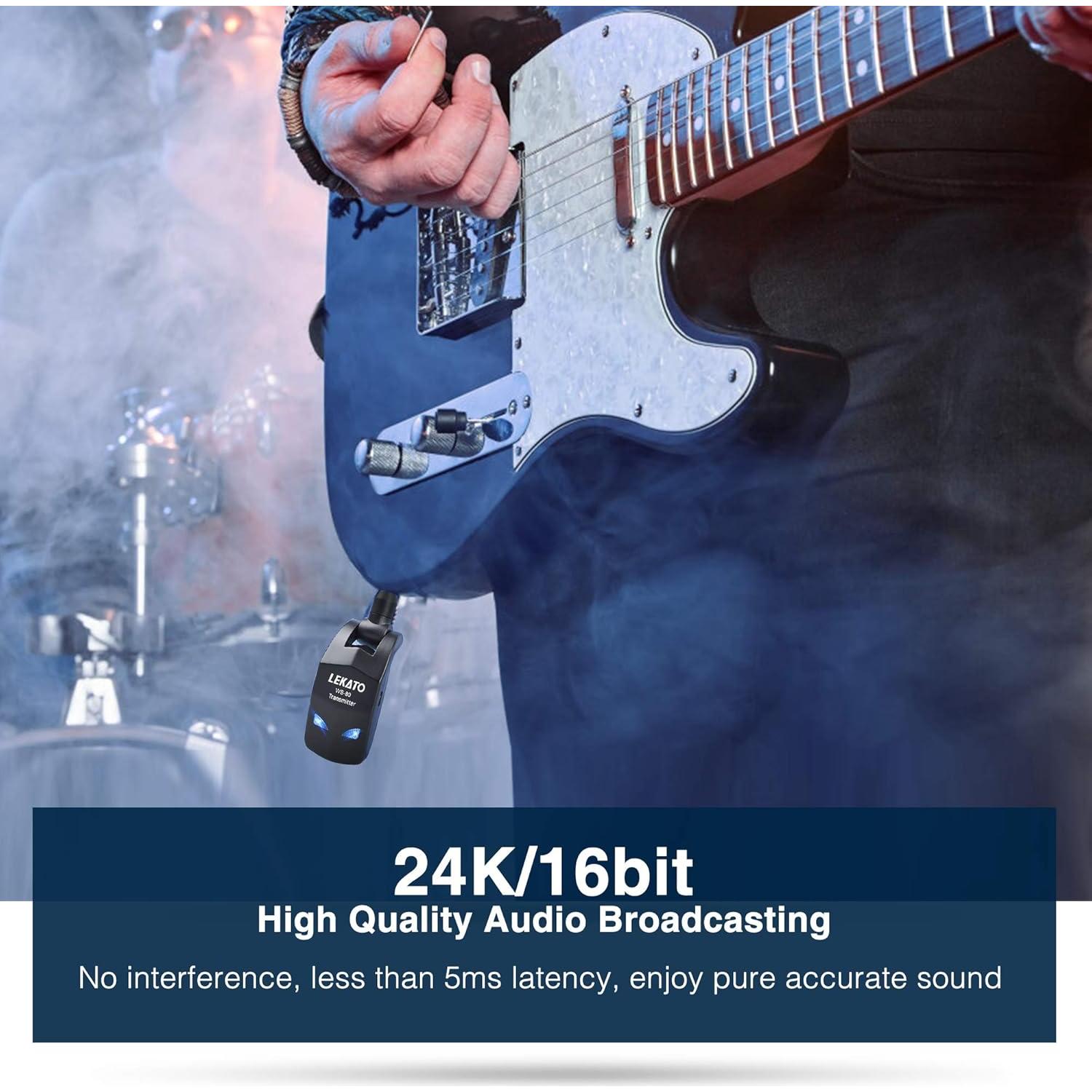 Sistema Inalámbrico de Guitarra LEKATO JW-03 2.4GHz Recargable