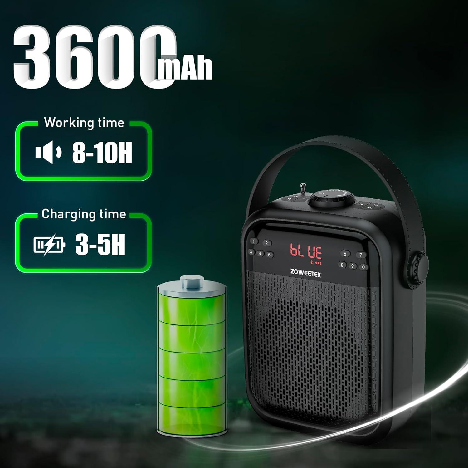 Amplificador de Voz ZOWEETEK H6 Inalámbrico 40W con Micrófono