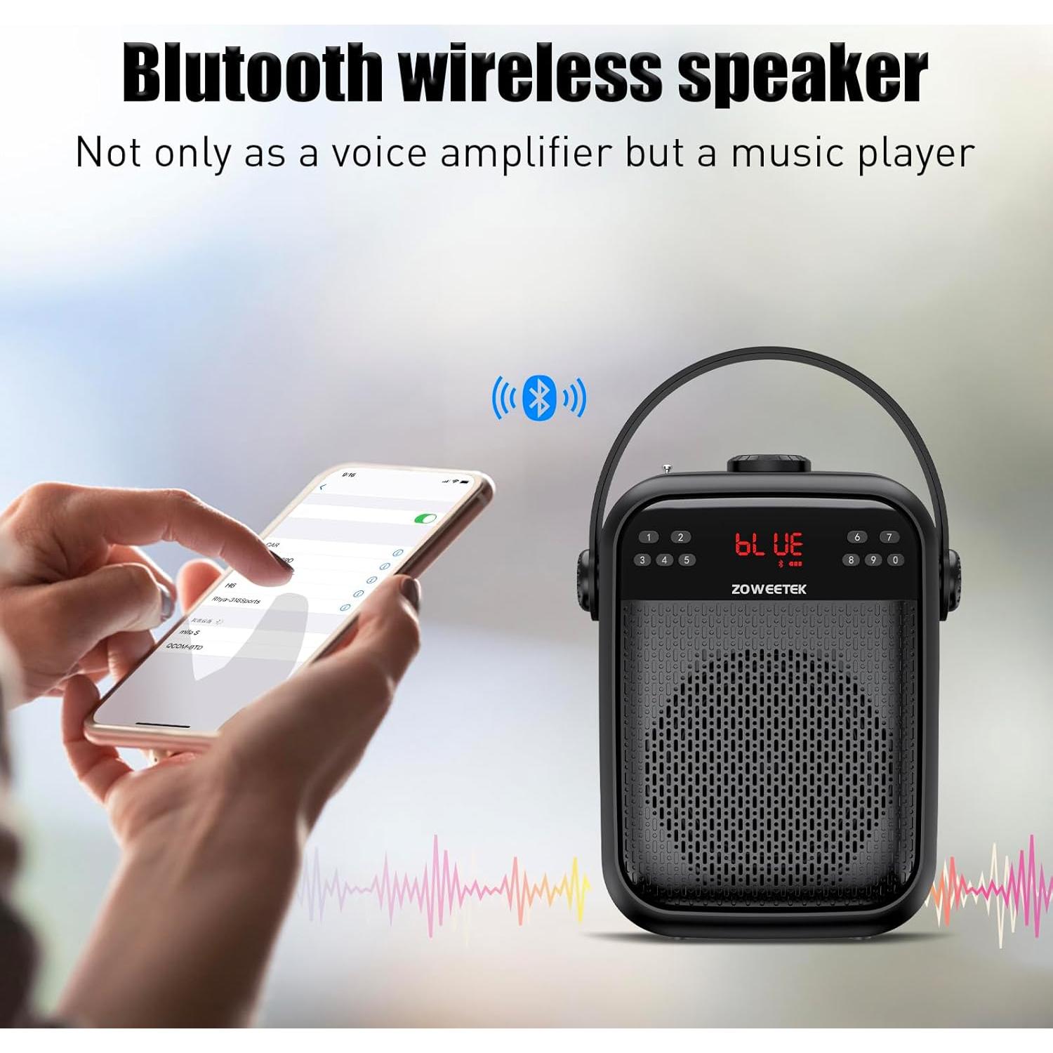 Amplificador de Voz ZOWEETEK H6 Inalámbrico 40W con Micrófono