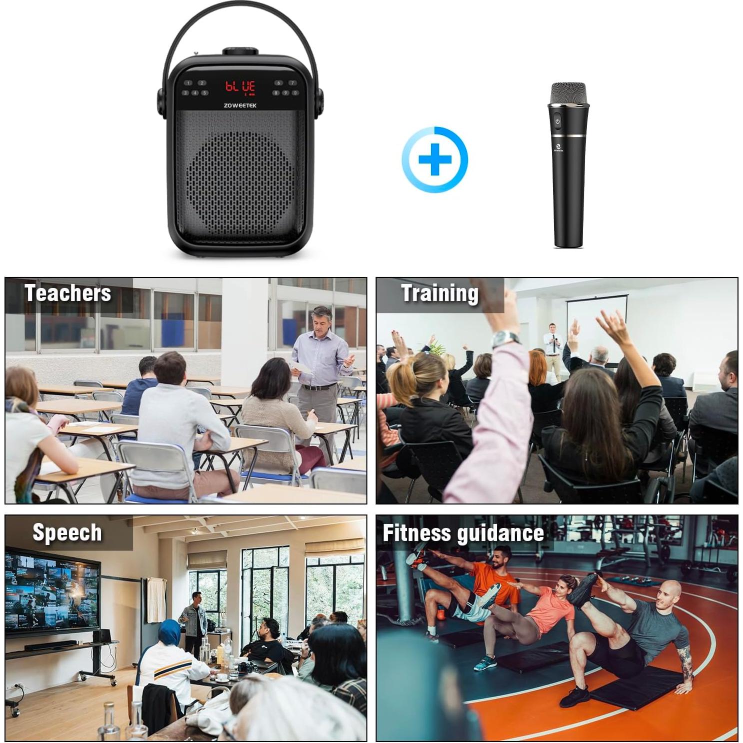 Amplificador de Voz ZOWEETEK H6 Inalámbrico 40W con Micrófono