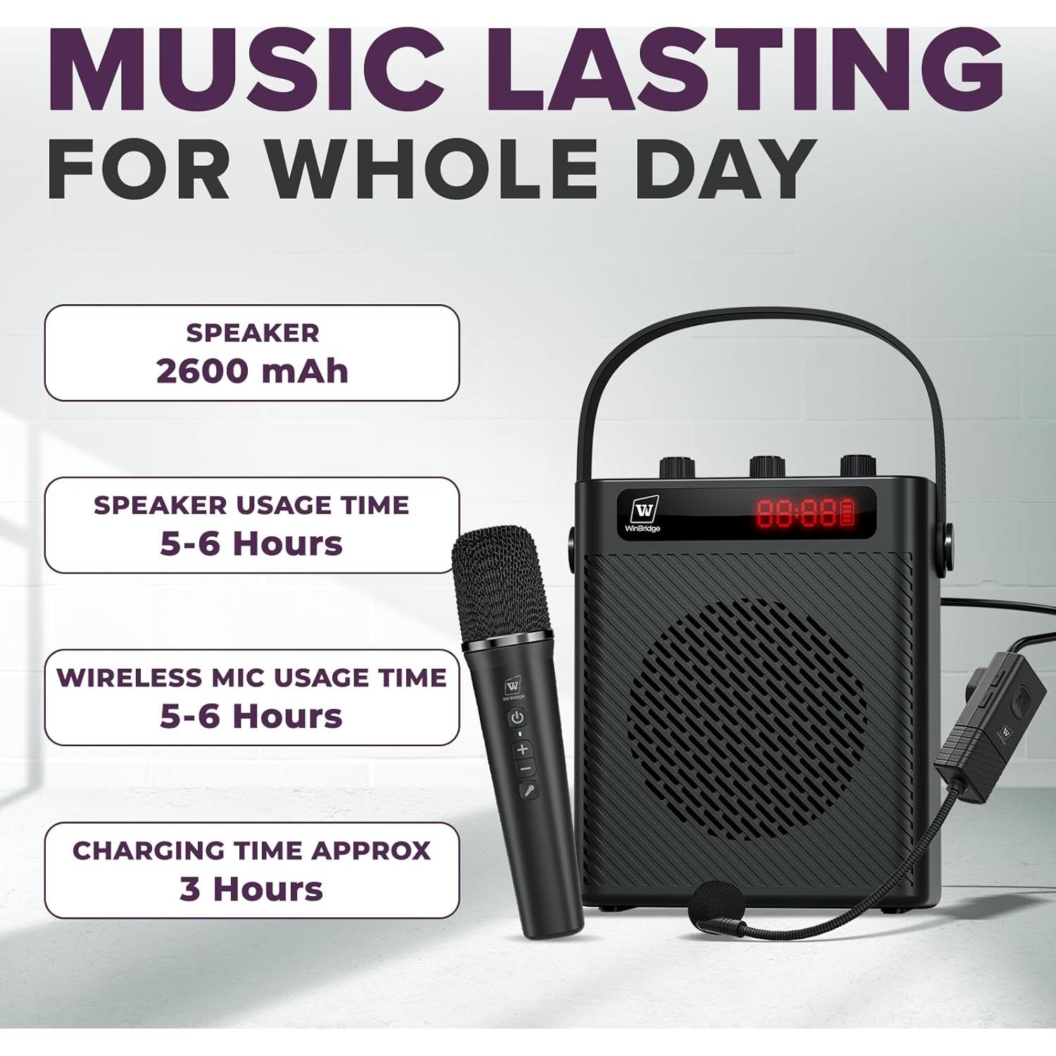 Amplificador de Voz Inalámbrico S95 40W con Micrófonos UHF