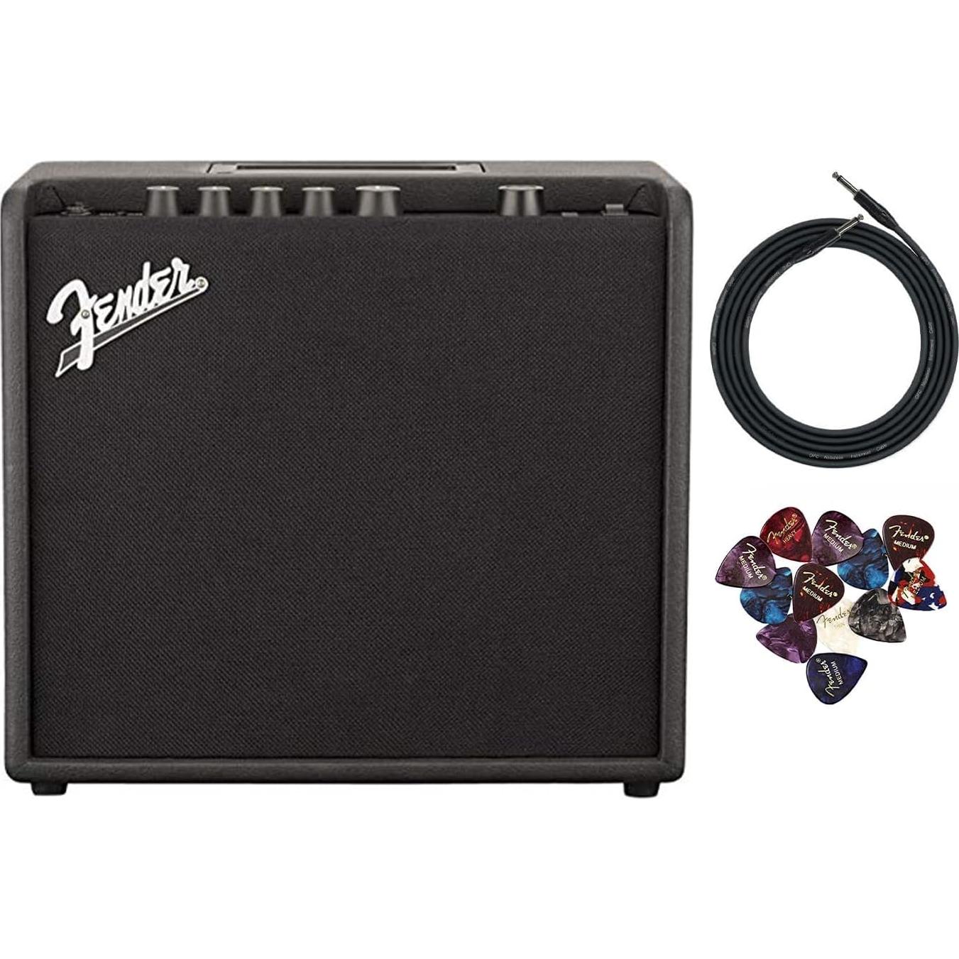 Amplificador Combo Fender Mustang LT25 25W con Cable y Picks