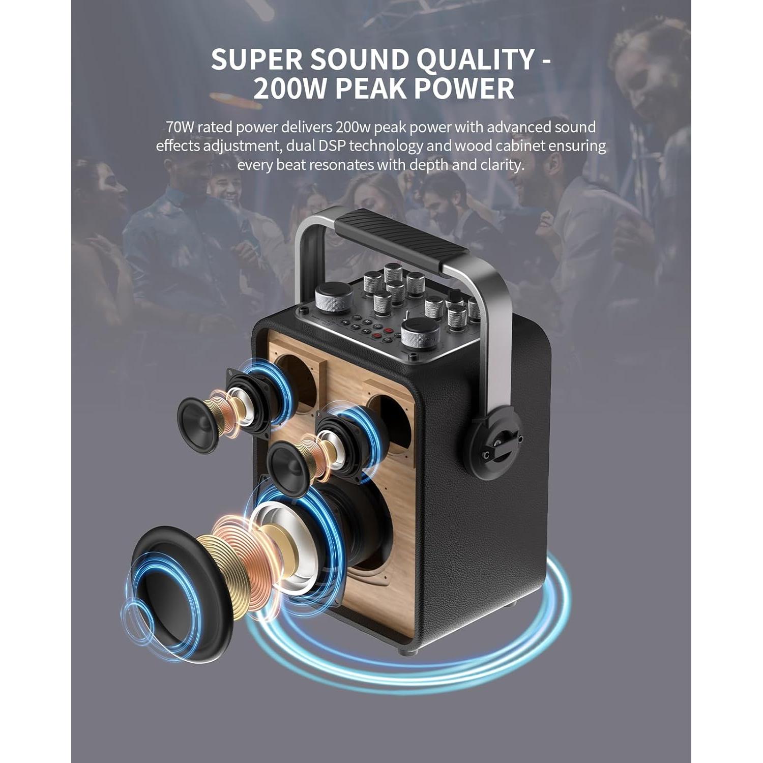 MLOVE D5 Máquina de Karaoke Profesional Bluetooth 200W