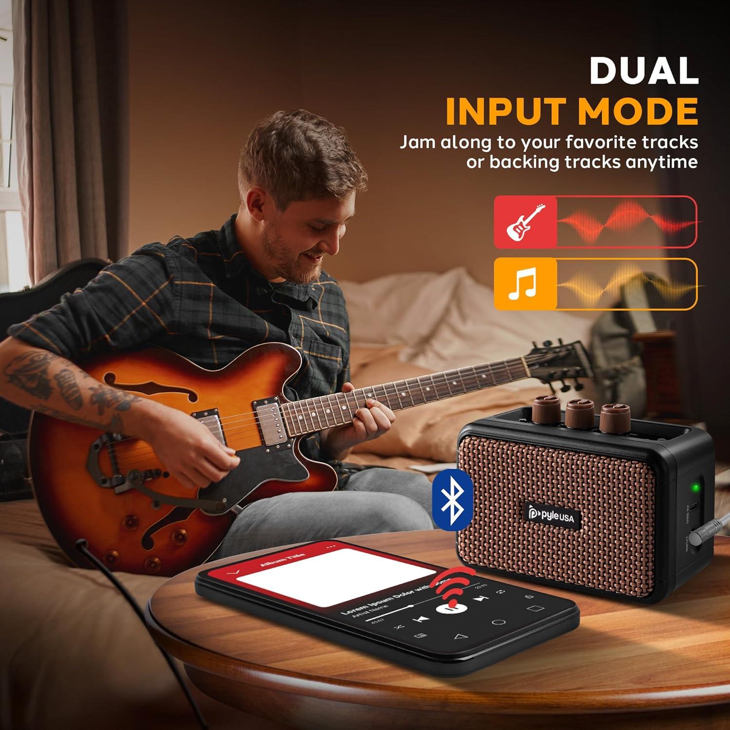 Amplificador de guitarra eléctrica Pyle PGTAMPMINI50 5W Bluetooth