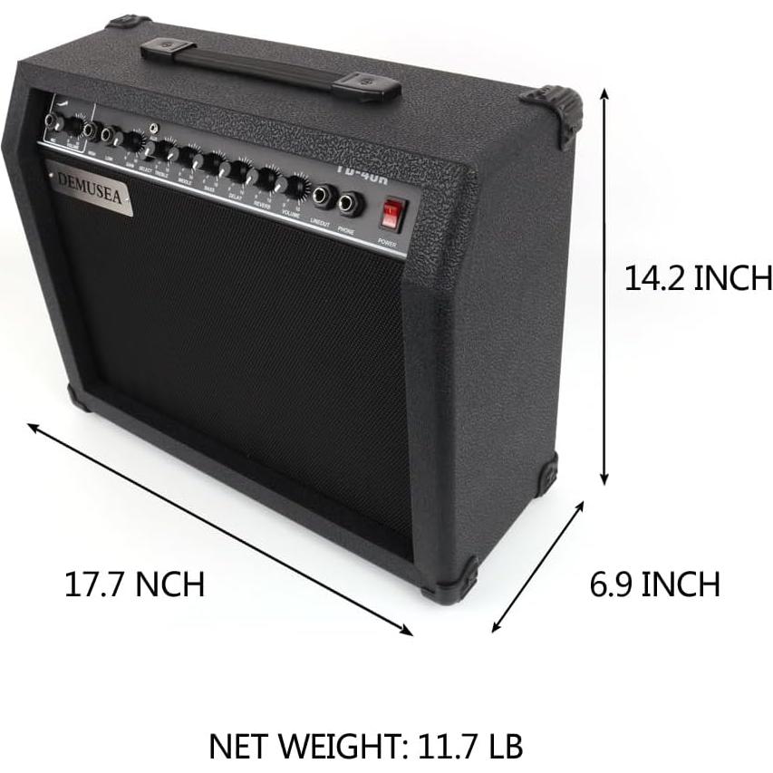 Amplificador de guitarra eléctrica 40W negro con altavoz 16.5cm
