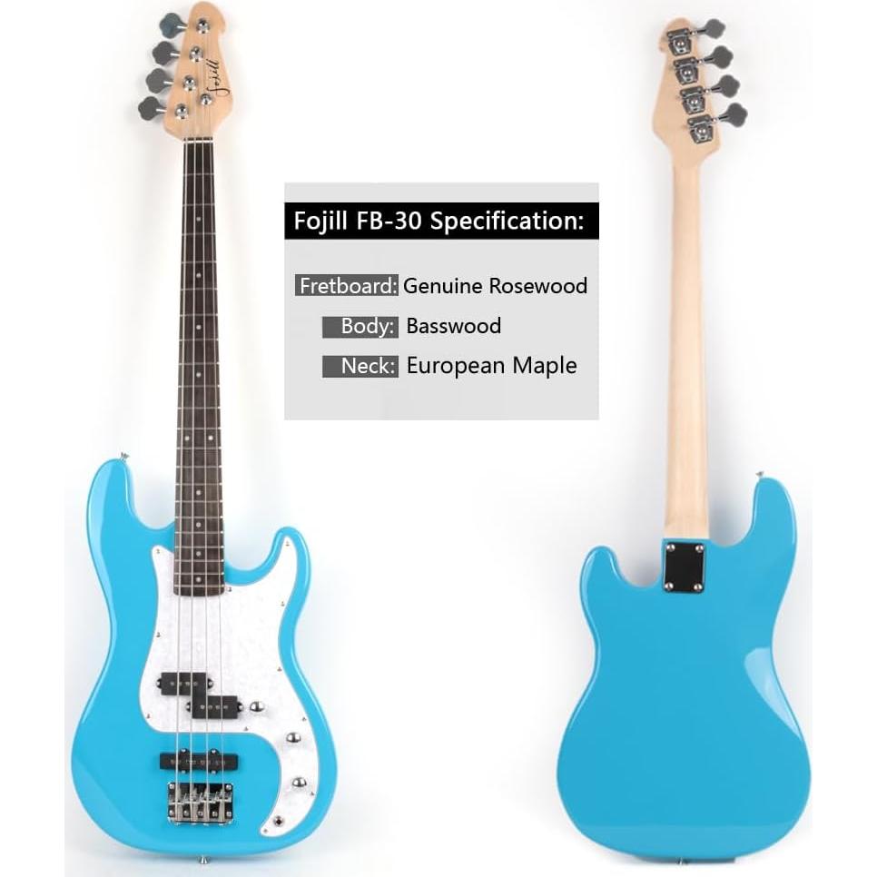 Guitarra Eléctrica Bajo Fojill 4 Cuerdas Completo Amplificador 10W