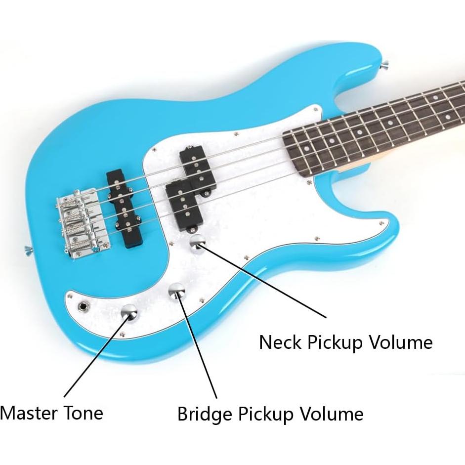 Guitarra Eléctrica Bajo Fojill 4 Cuerdas Completo Amplificador 10W