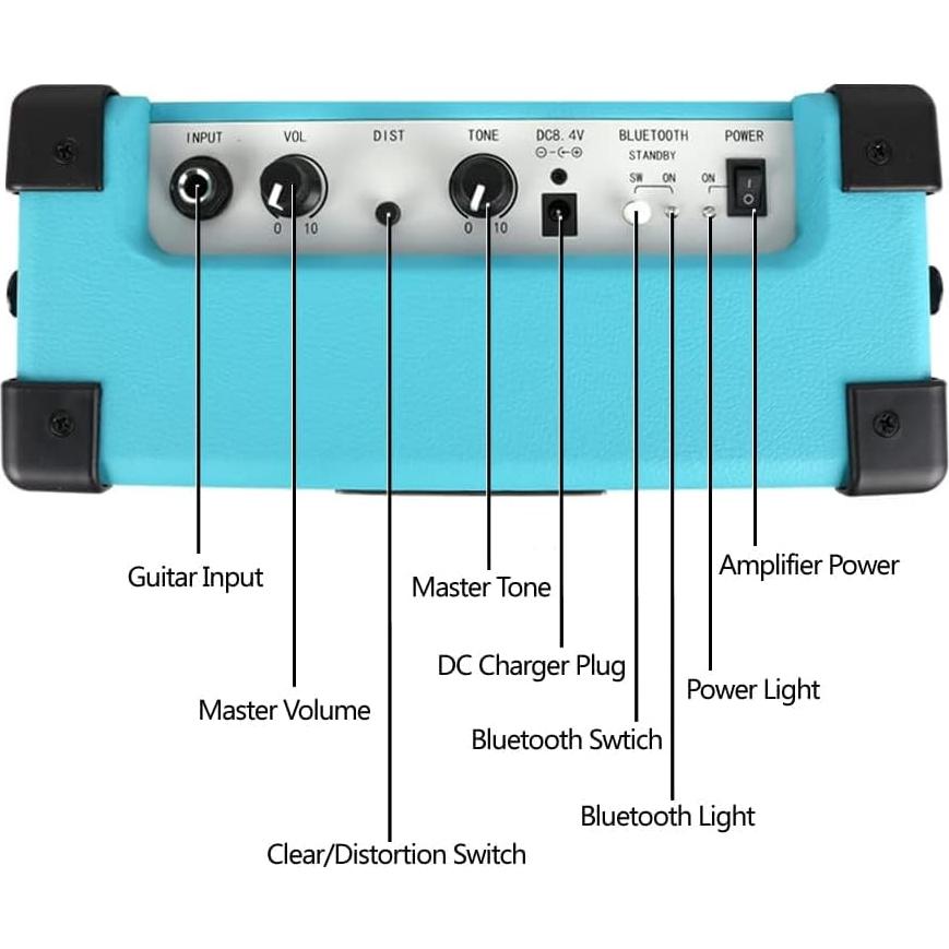 Guitarra Eléctrica Bajo Fojill 4 Cuerdas Completo Amplificador 10W