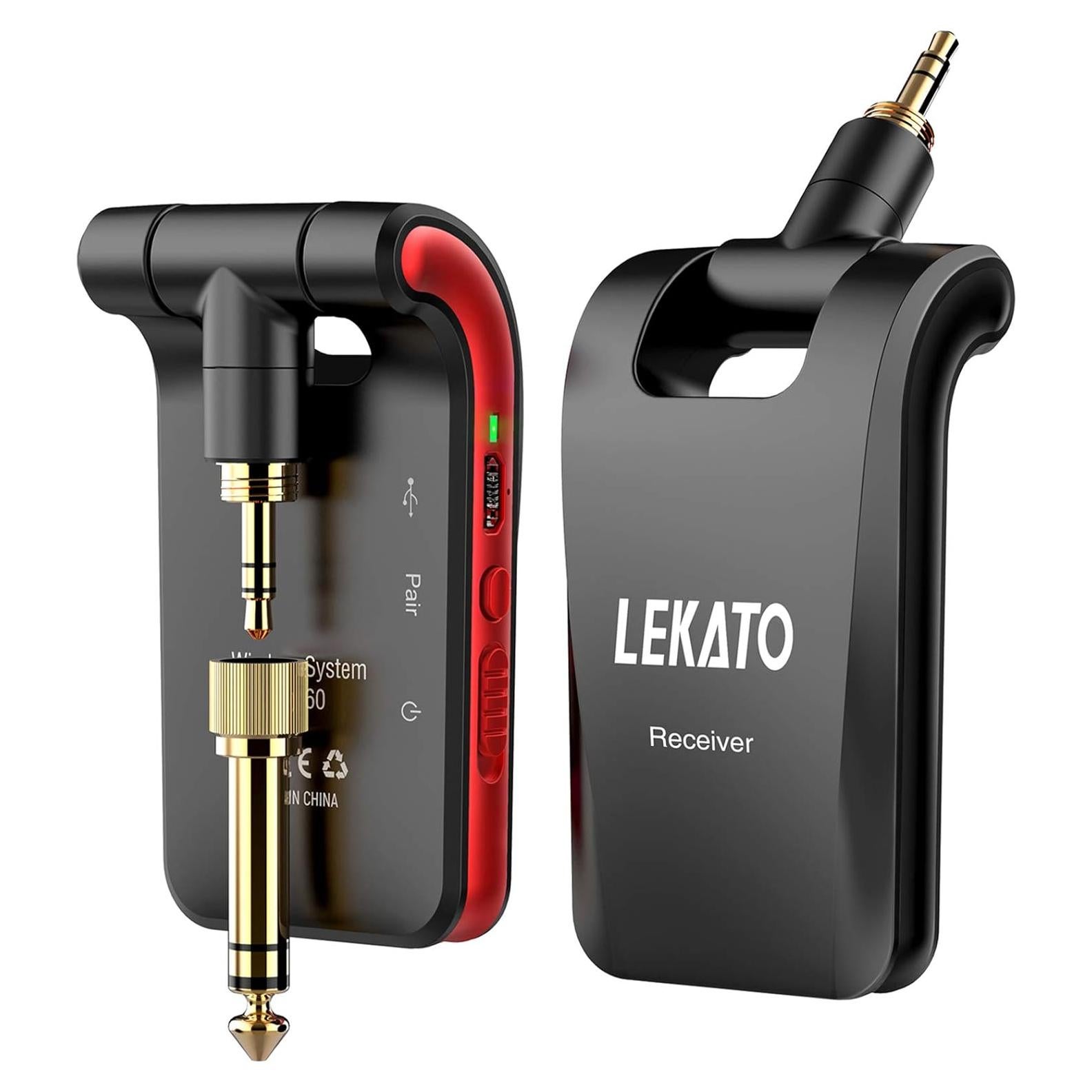 Sistema Inalámbrico de Guitarra LEKATO 2.4GHz 6 Canales Negro