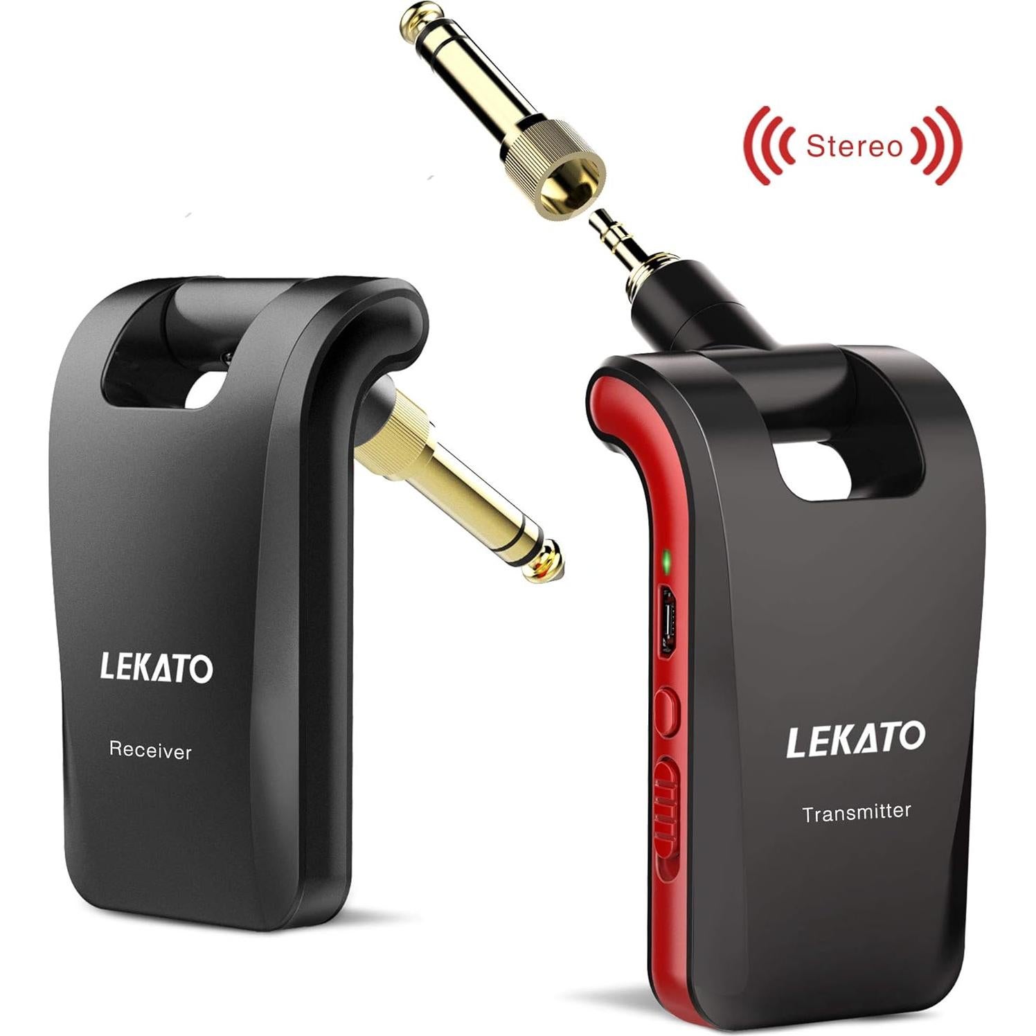 Sistema Inalámbrico de Guitarra LEKATO 2.4GHz 6 Canales Negro