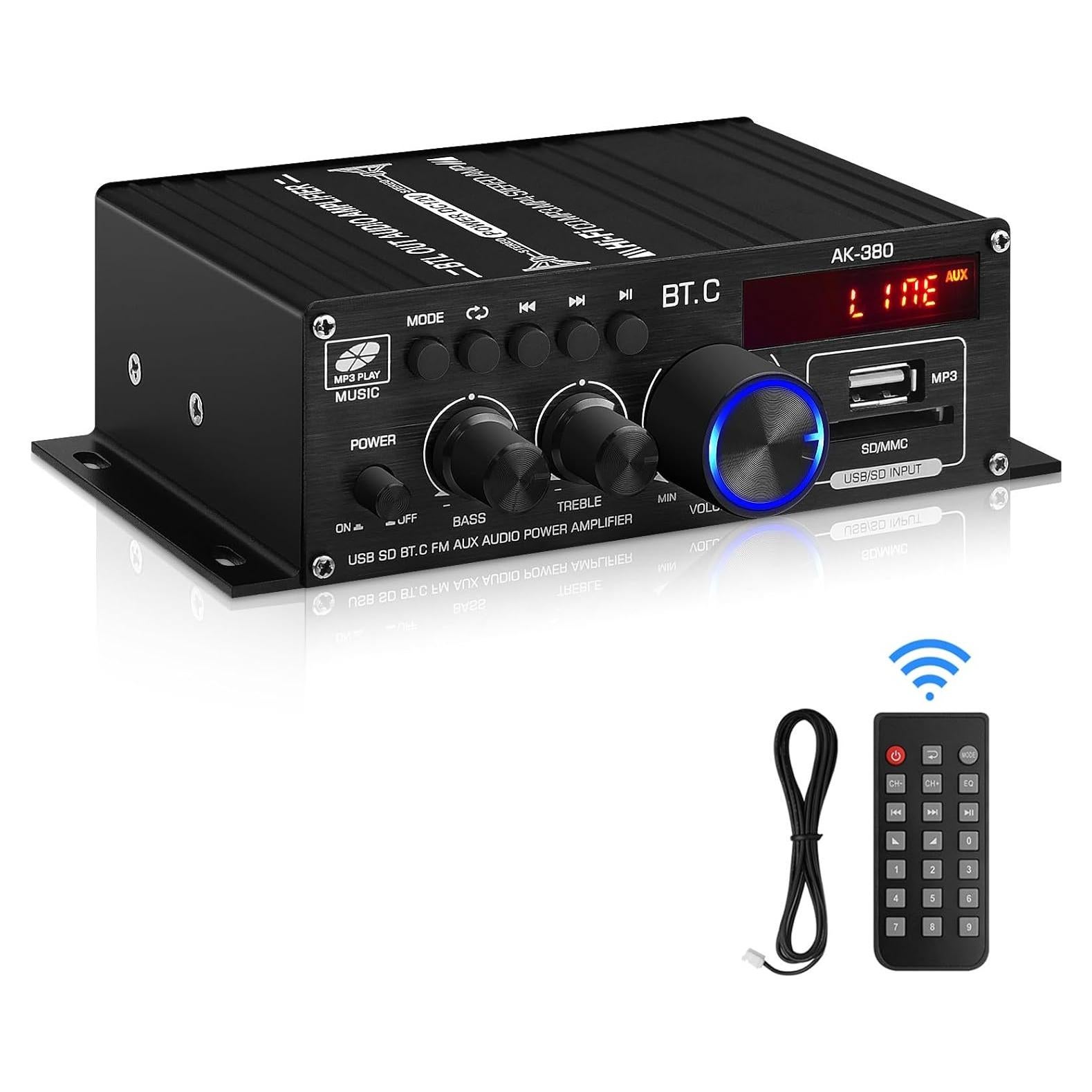 Amplificador de Potencia de Audio Bluetooth 5.0 AK-380 800W HiFi