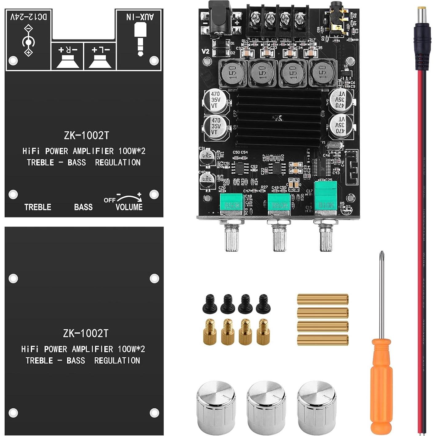 Amplificador Bluetooth 5.0 ZK-1002T 2x100W TPA3116D2 HiFi