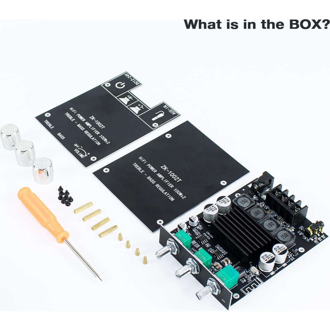 Amplificador Bluetooth 100W Hosyond ZK-1002T 2.0 con Control de Graves y Agudos