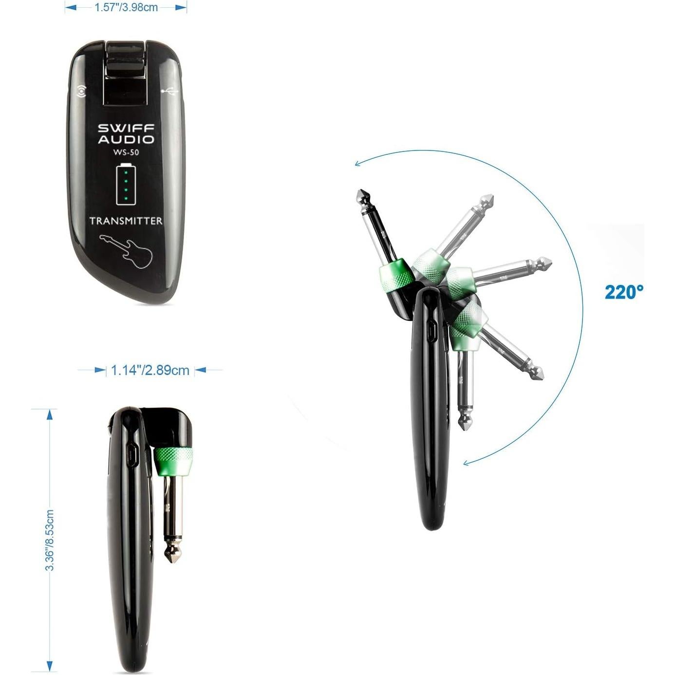 Sistema Inalámbrico de Guitarra SWIFF con Batería Recargable