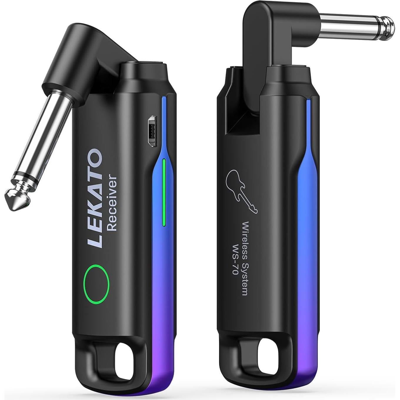 Sistema Inalámbrico de Guitarra LEKATO UHF Recargable Azul