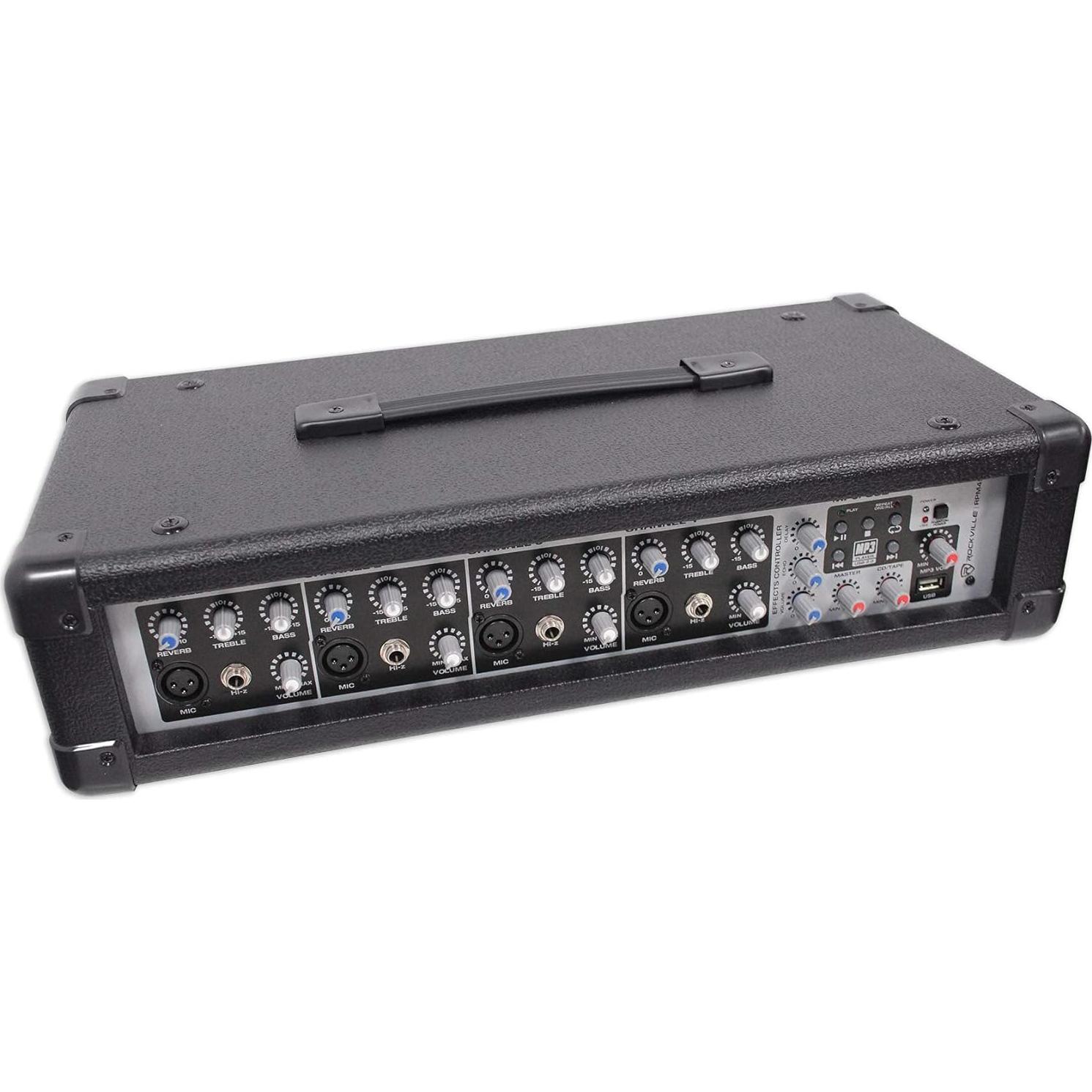 Amplificador Mezclador Rockville RPM45 1800W 4 Canales USB