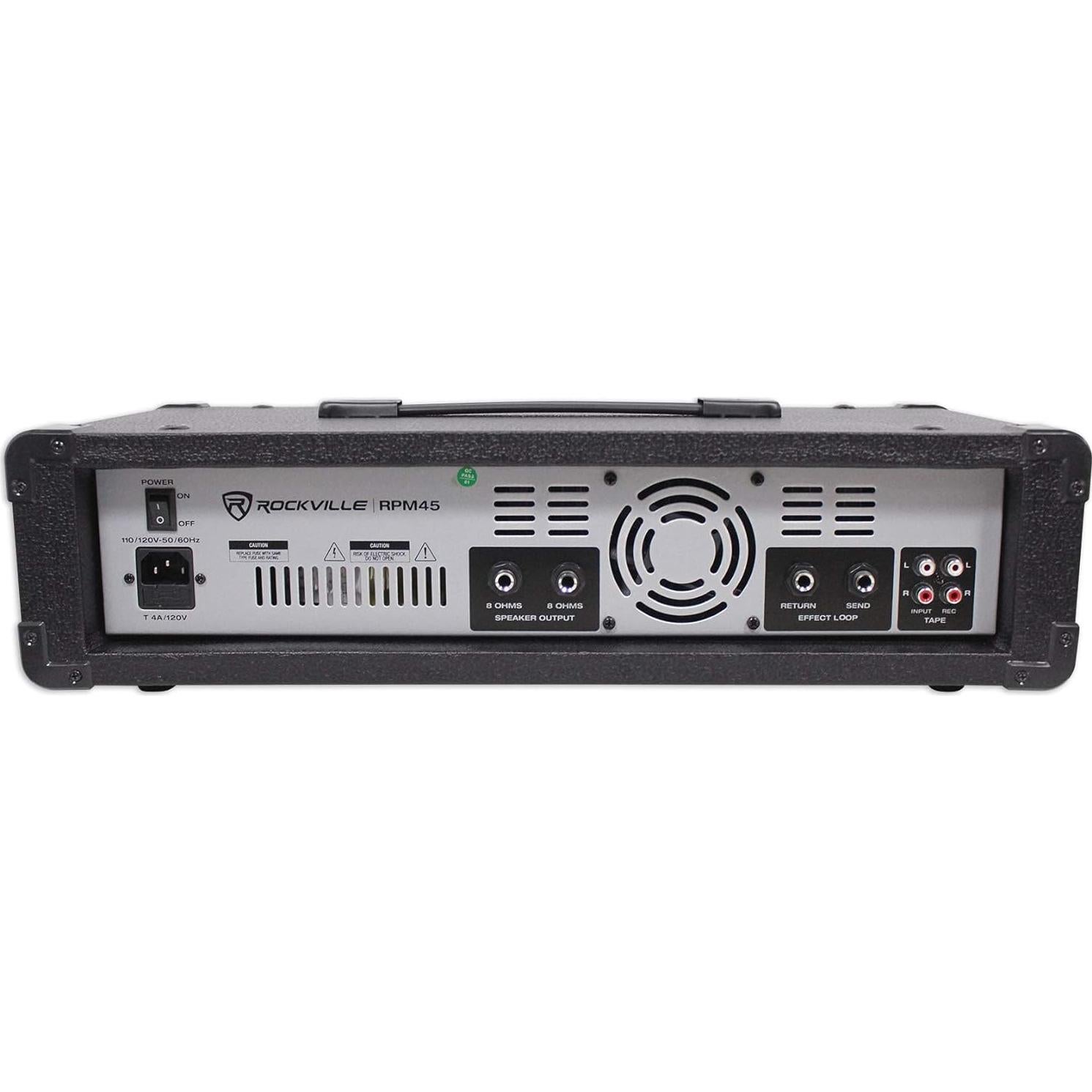 Amplificador Mezclador Rockville RPM45 1800W 4 Canales USB