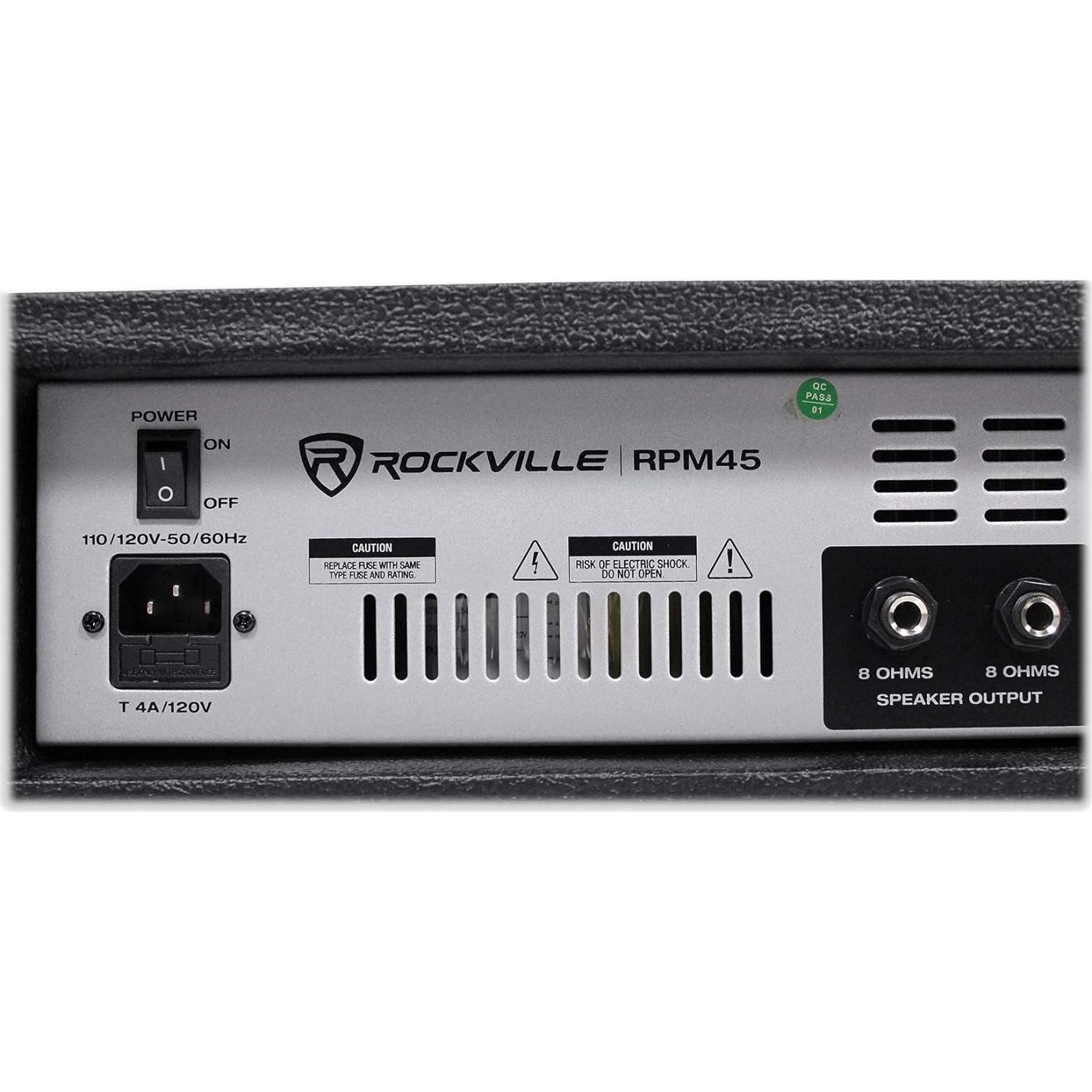 Amplificador Mezclador Rockville RPM45 1800W 4 Canales USB