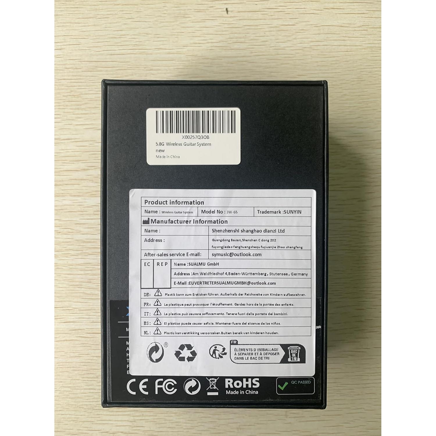 Sistema de guitarra inalámbrico mini 5.8GHz con estuche carga