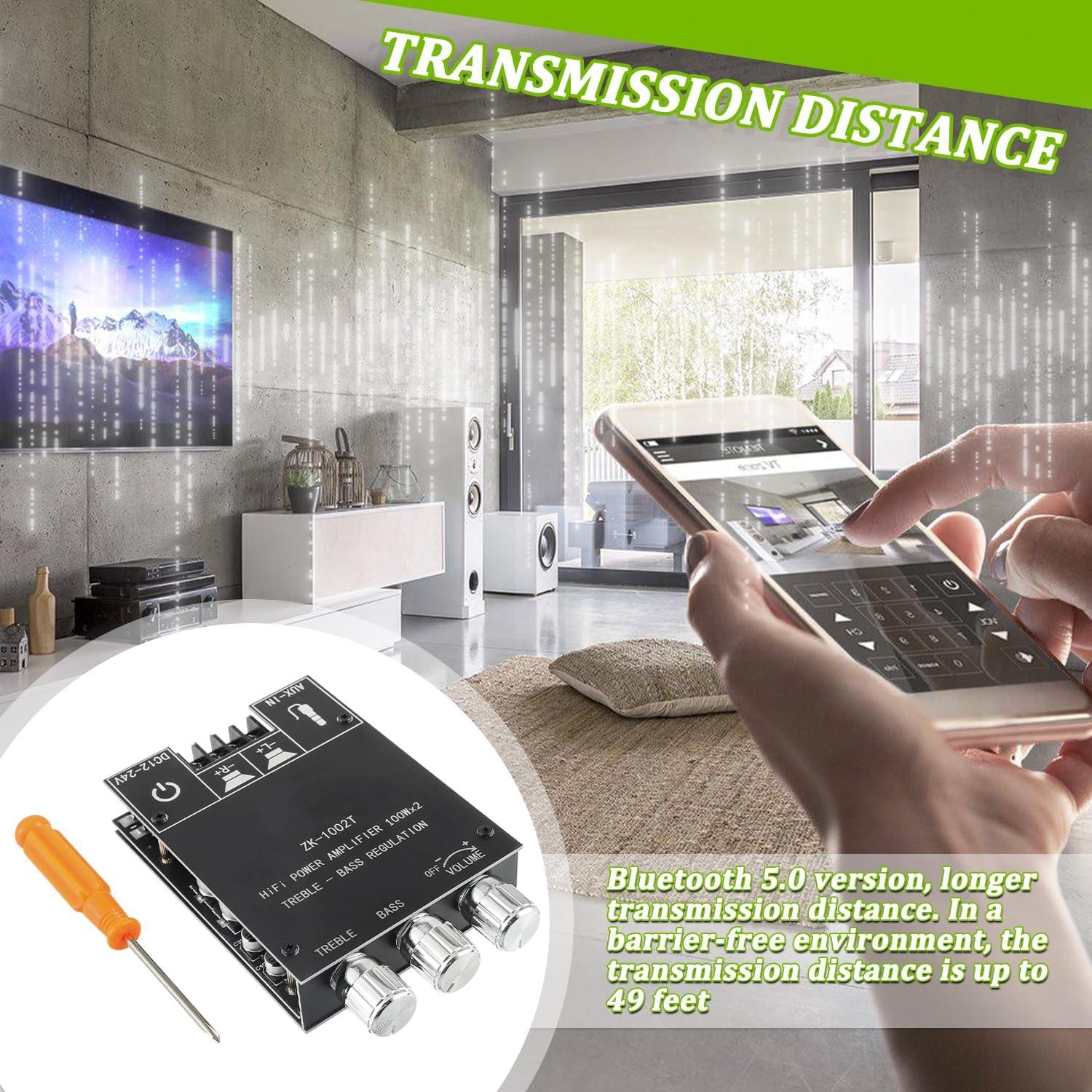 Amplificador Bluetooth EPLZON ZK-1002T 200W 2.0 con Control de Agudos y Graves