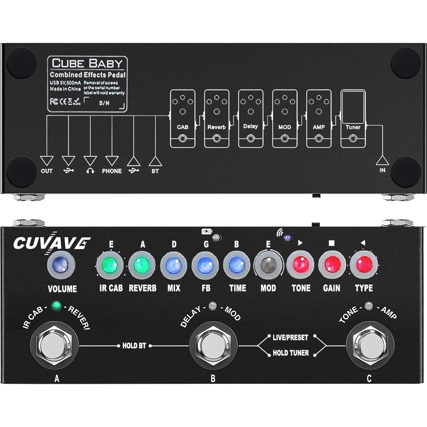 Pedal de Efectos Múltiples Cube Baby para Guitarra - 9 Efectos