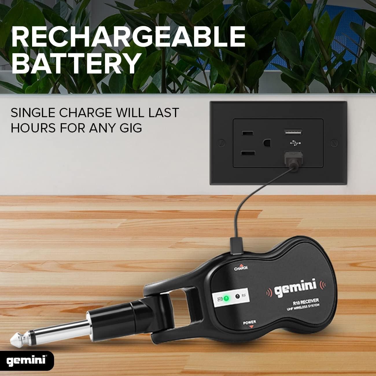 Sistema Inalámbrico de Guitarra Gemini GMU-G100, UHF 50m