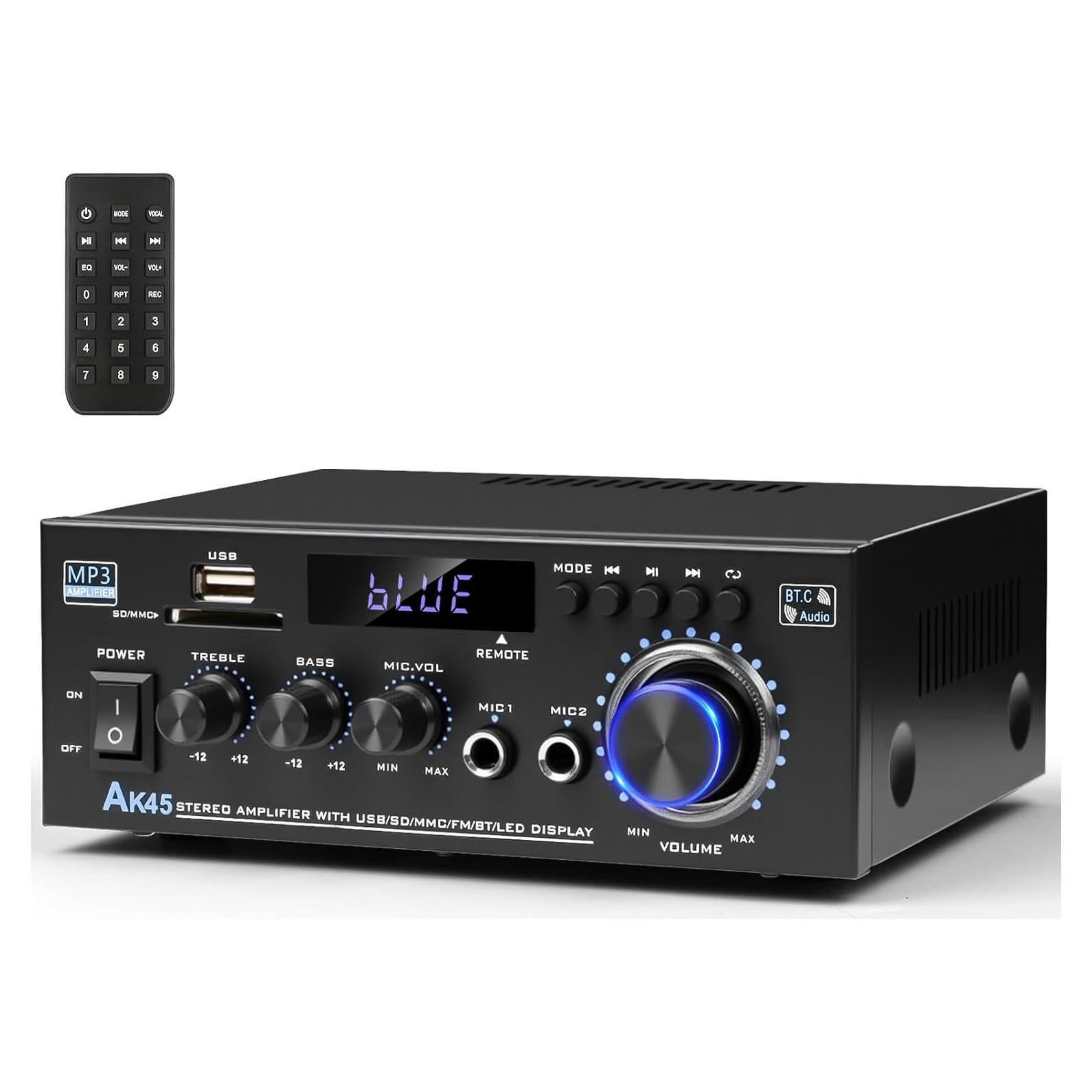 Amplificador Estéreo Bluetooth 5.0 AK45 400W 2 Canales