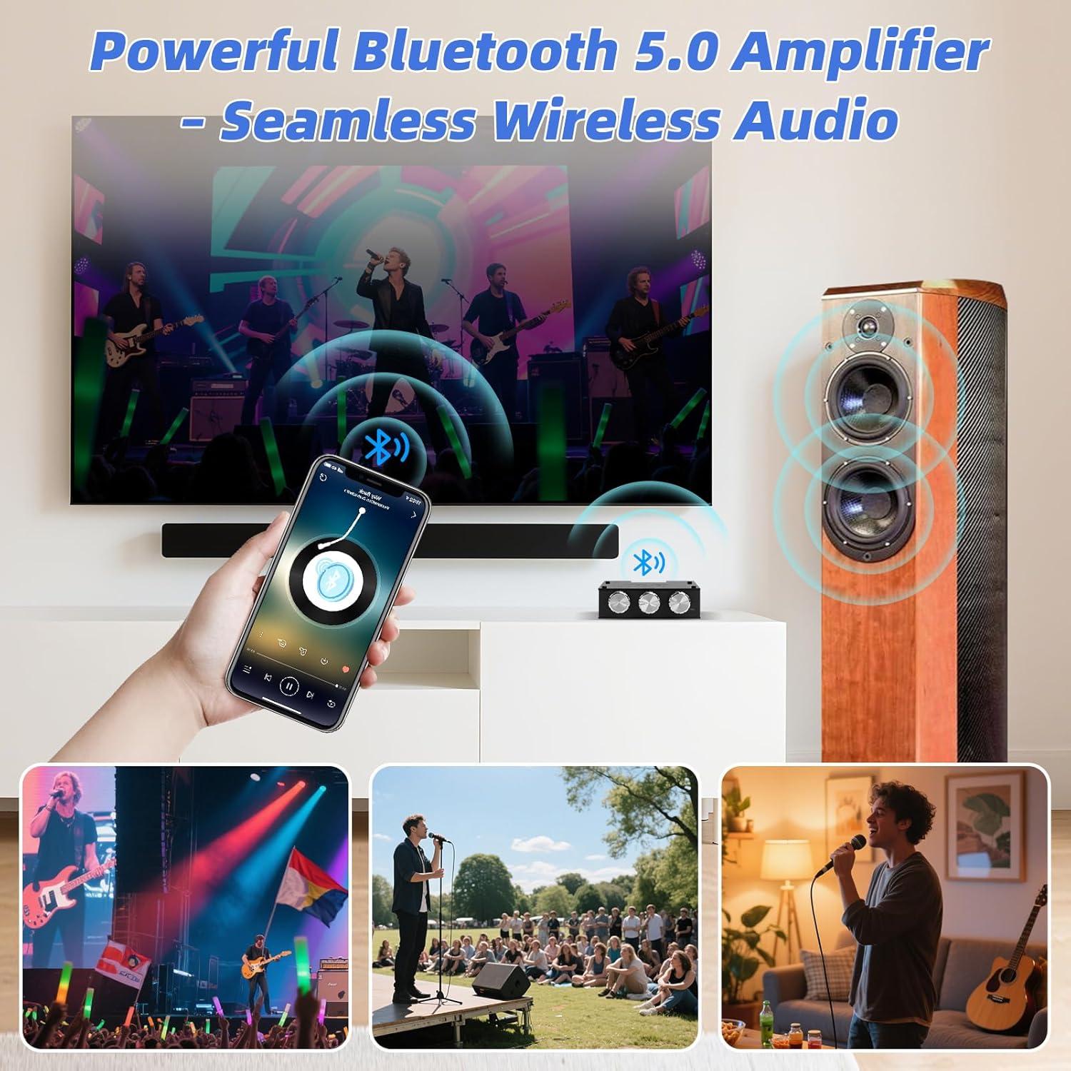 Amplificador Estéreo Bluetooth 5.0 Cozychord ZK-1002T 200W