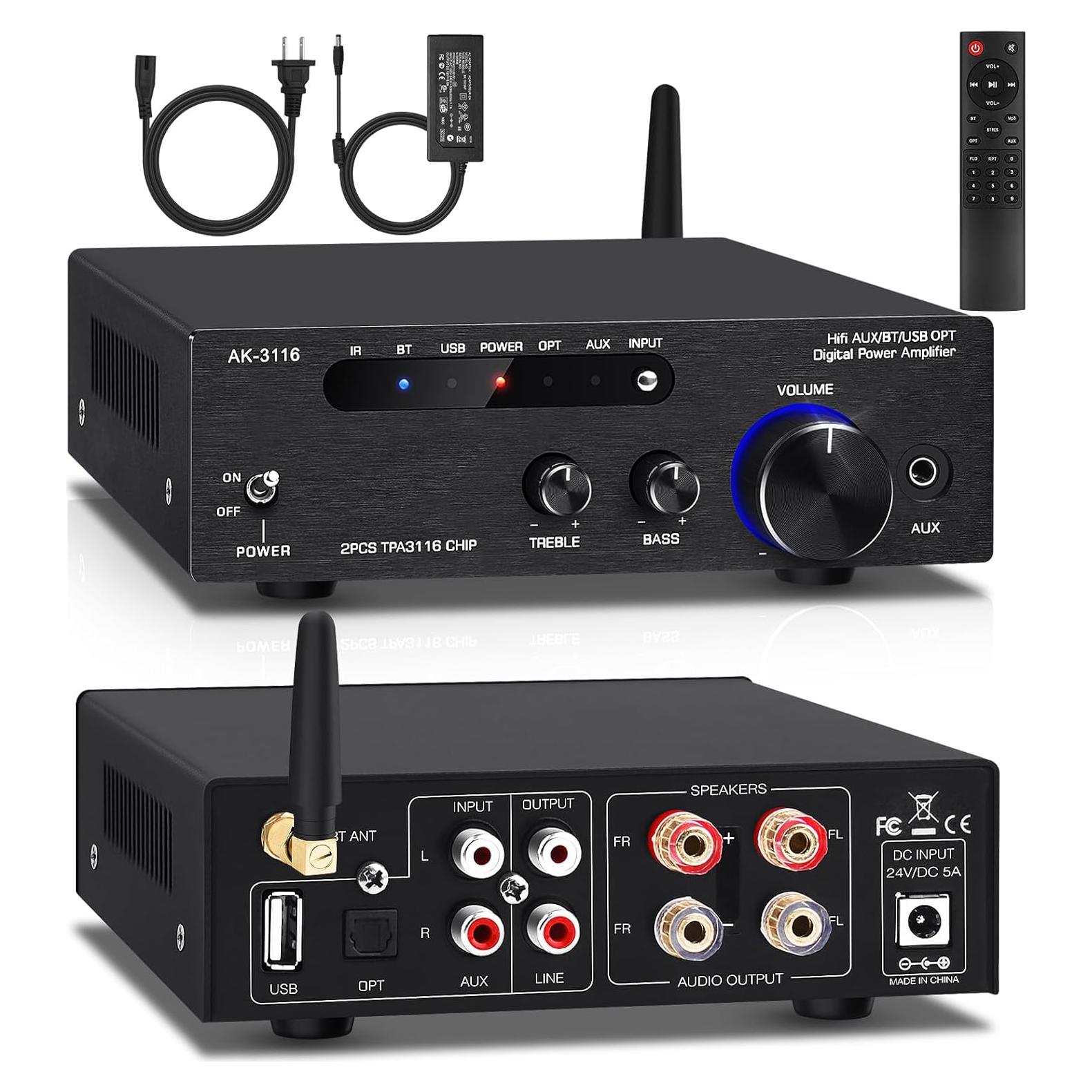 Amplificador de Audio Beffkkip AK3116 Bluetooth 5.0 100W x2