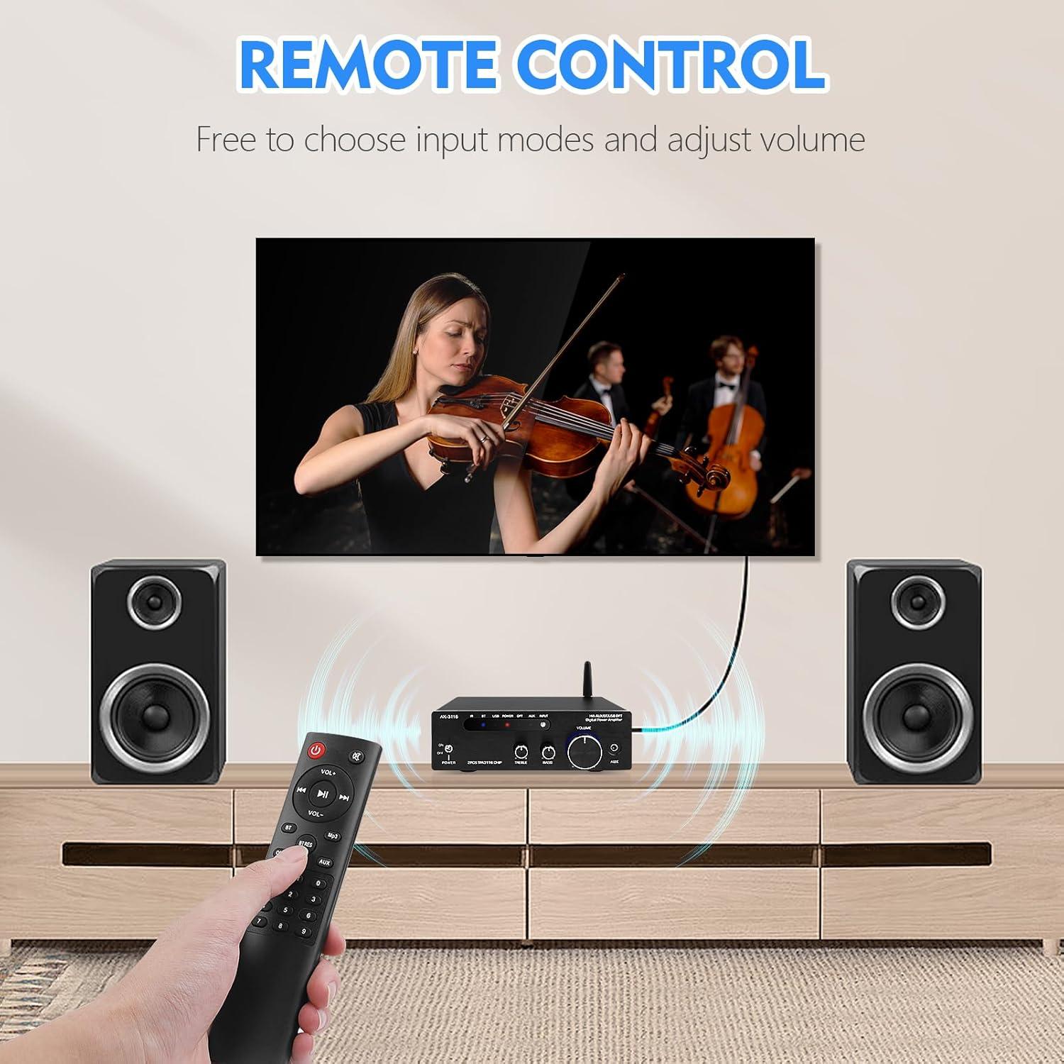 Amplificador de Audio Beffkkip AK3116 Bluetooth 5.0 100W x2