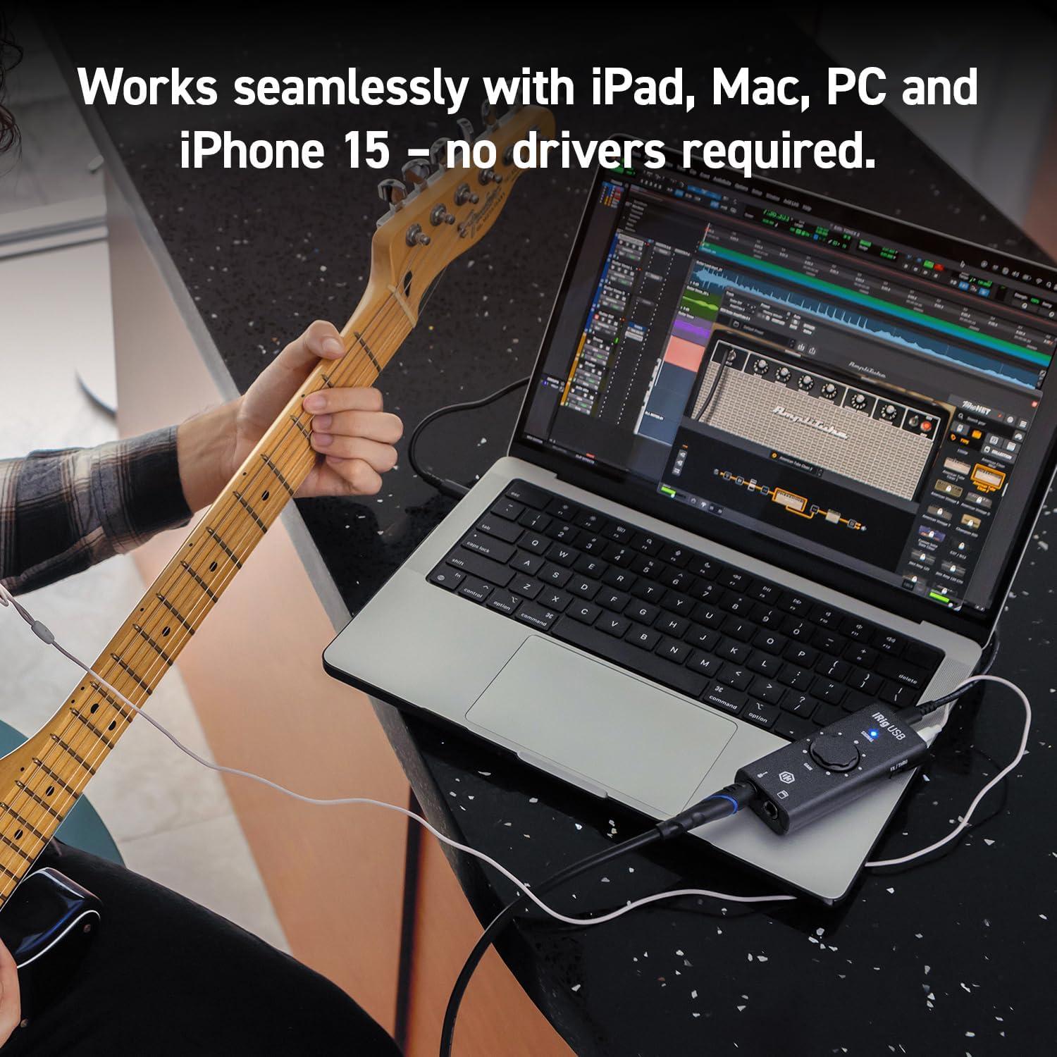 Interfaz de Audio para Guitarra IK Multimedia iRig USB 24 bits