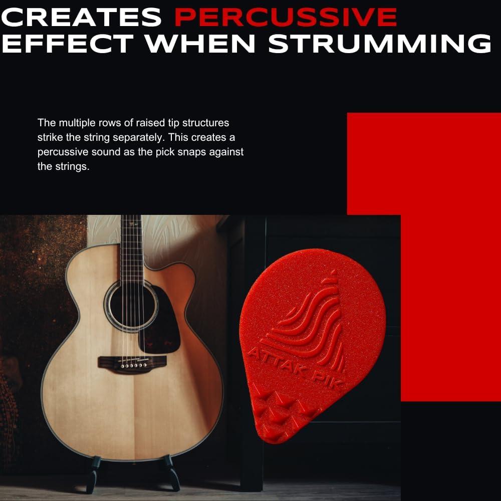 Puas Acoustik Attak 10 Unidades Efecto 12 Cuerdas Rojo